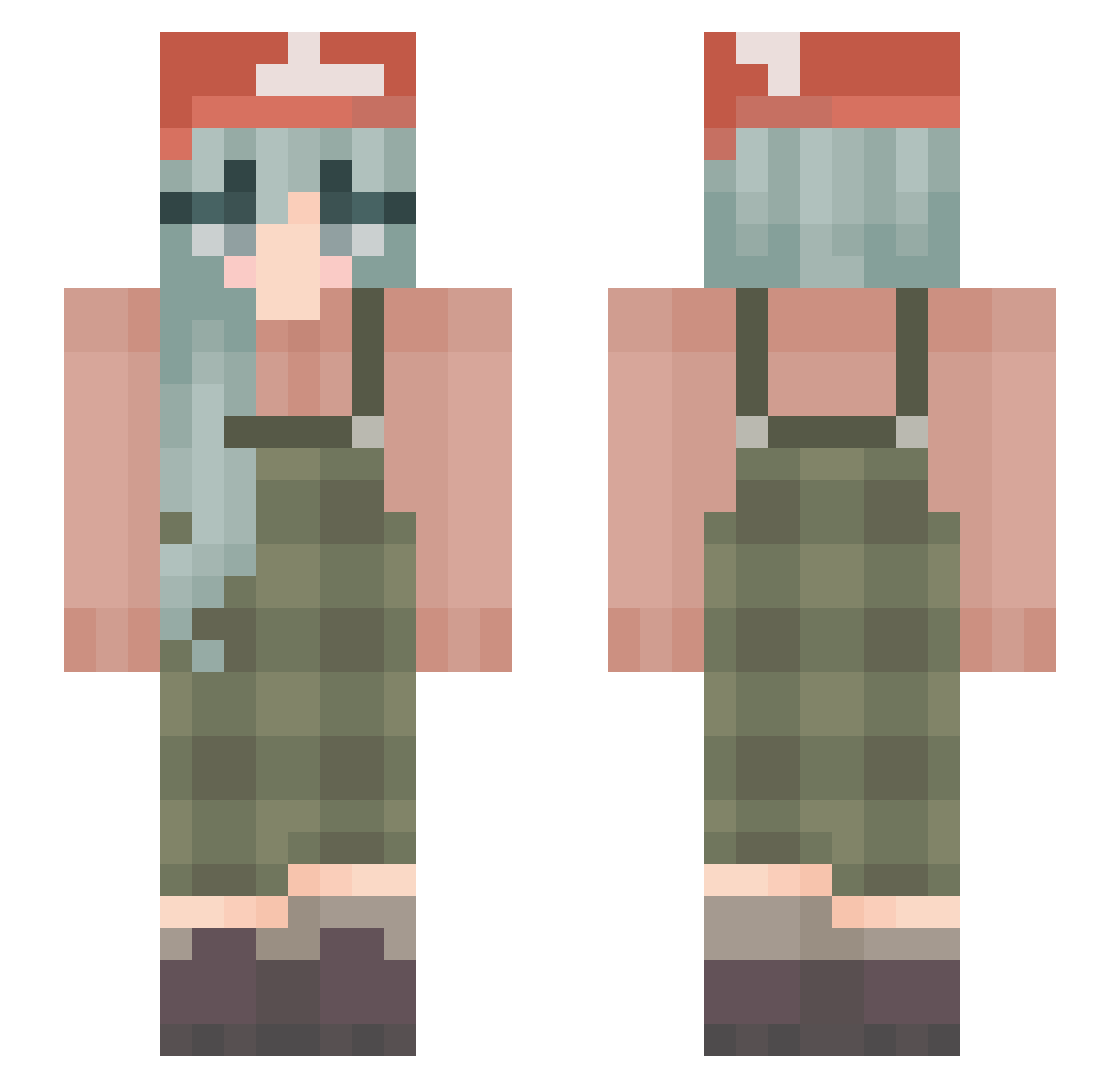 XLunaBunnyX Minecraft skin, front and back view