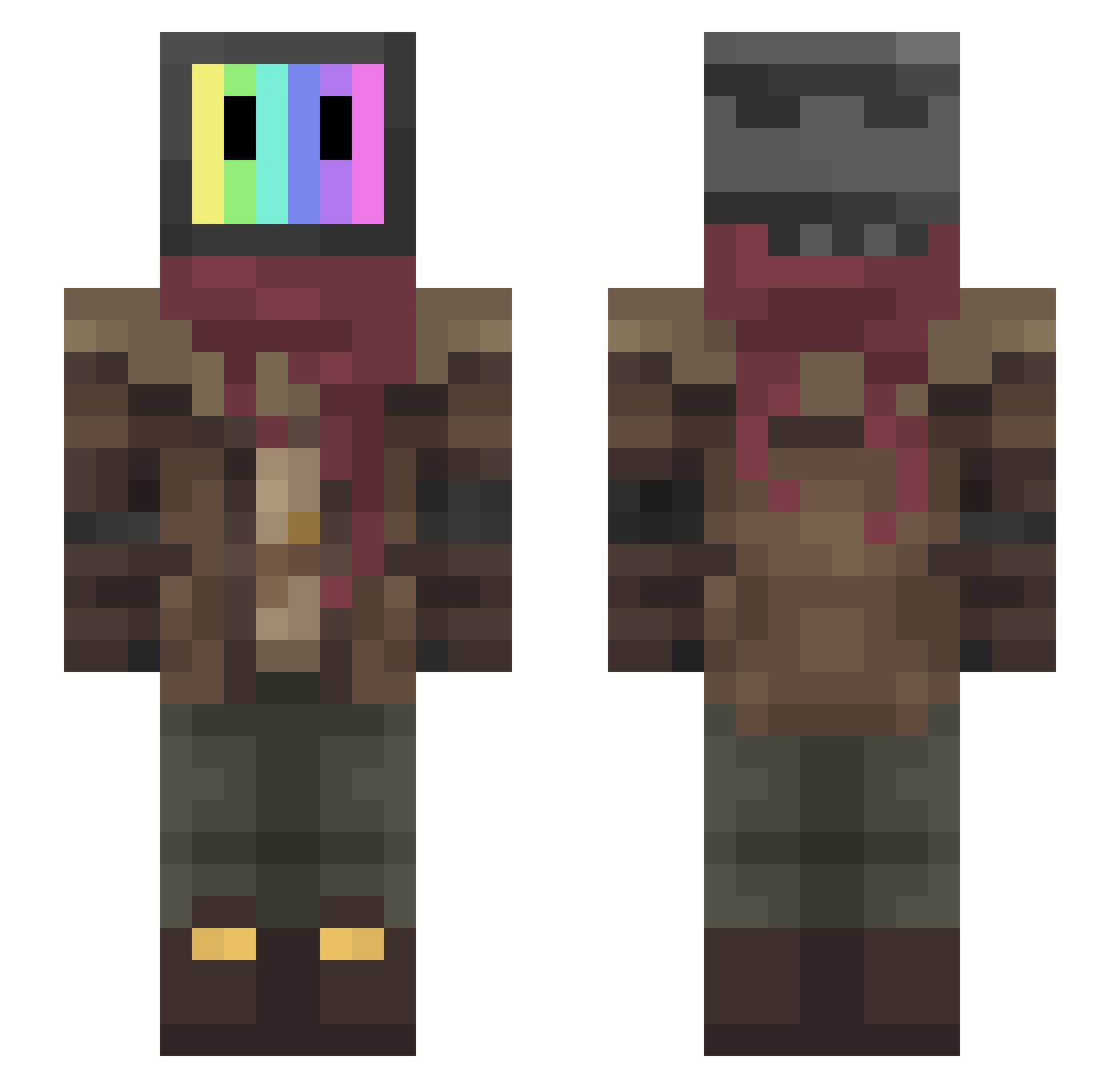 SimpleDasty Minecraft skin, front and back view