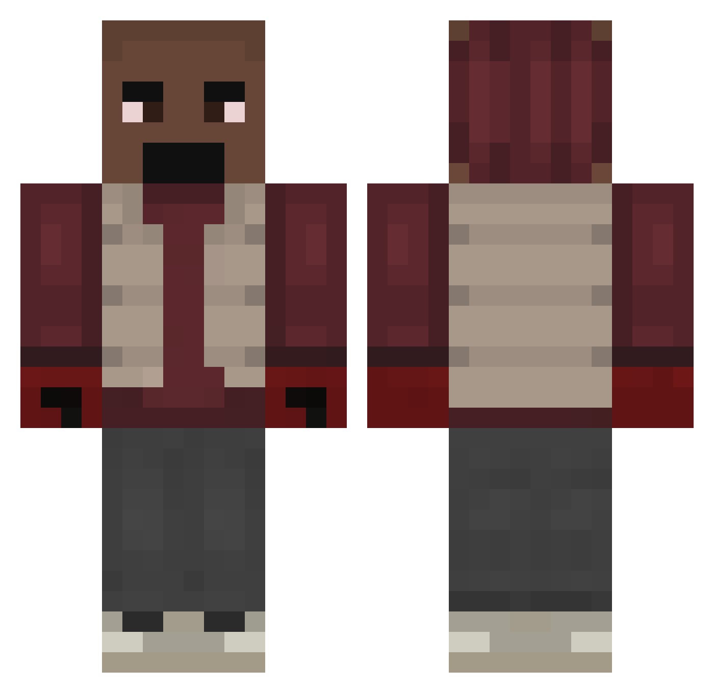 Doakiepoki Minecraft skin, front and back view