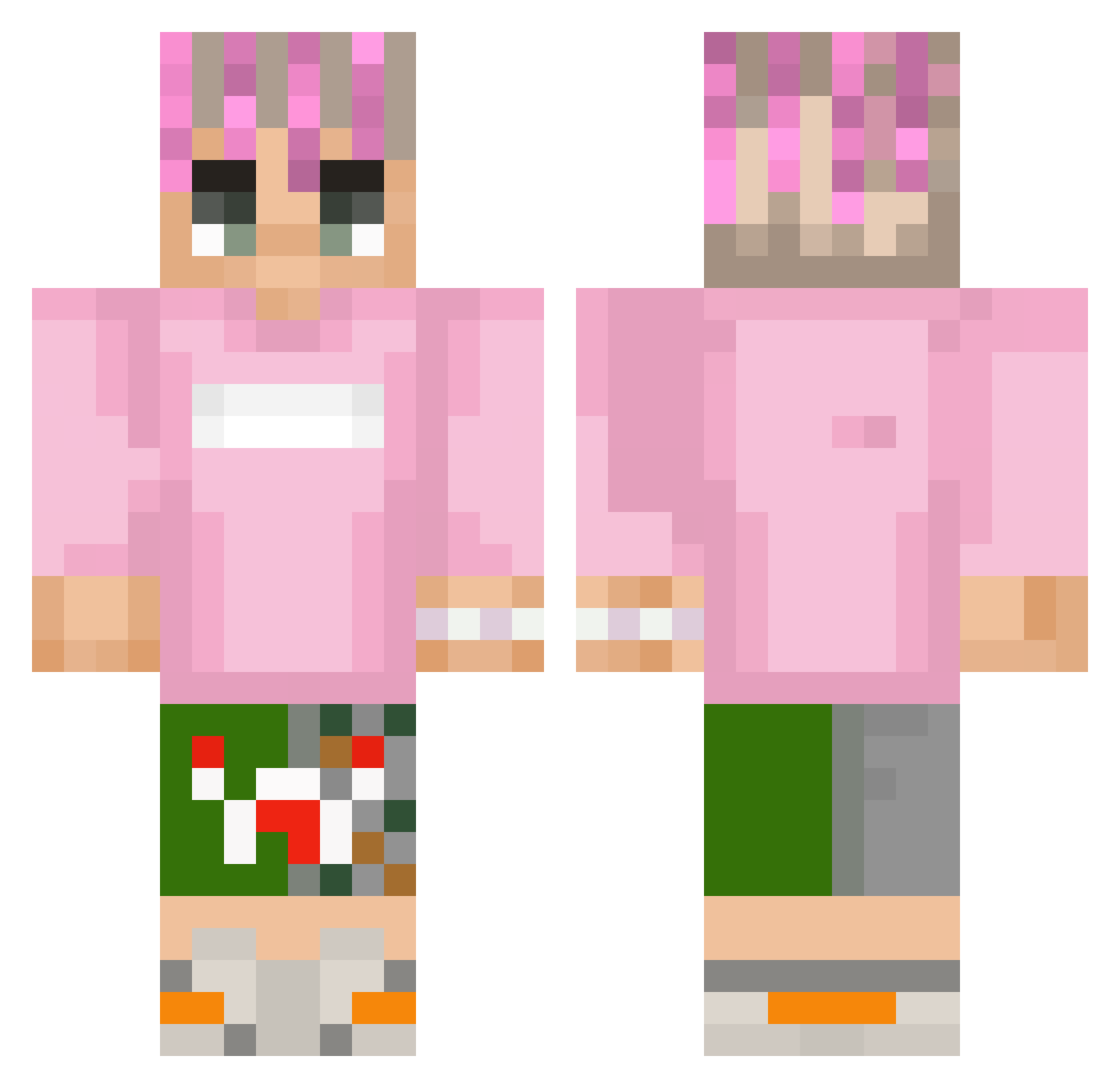 _Warhog Minecraft skin, front and back view