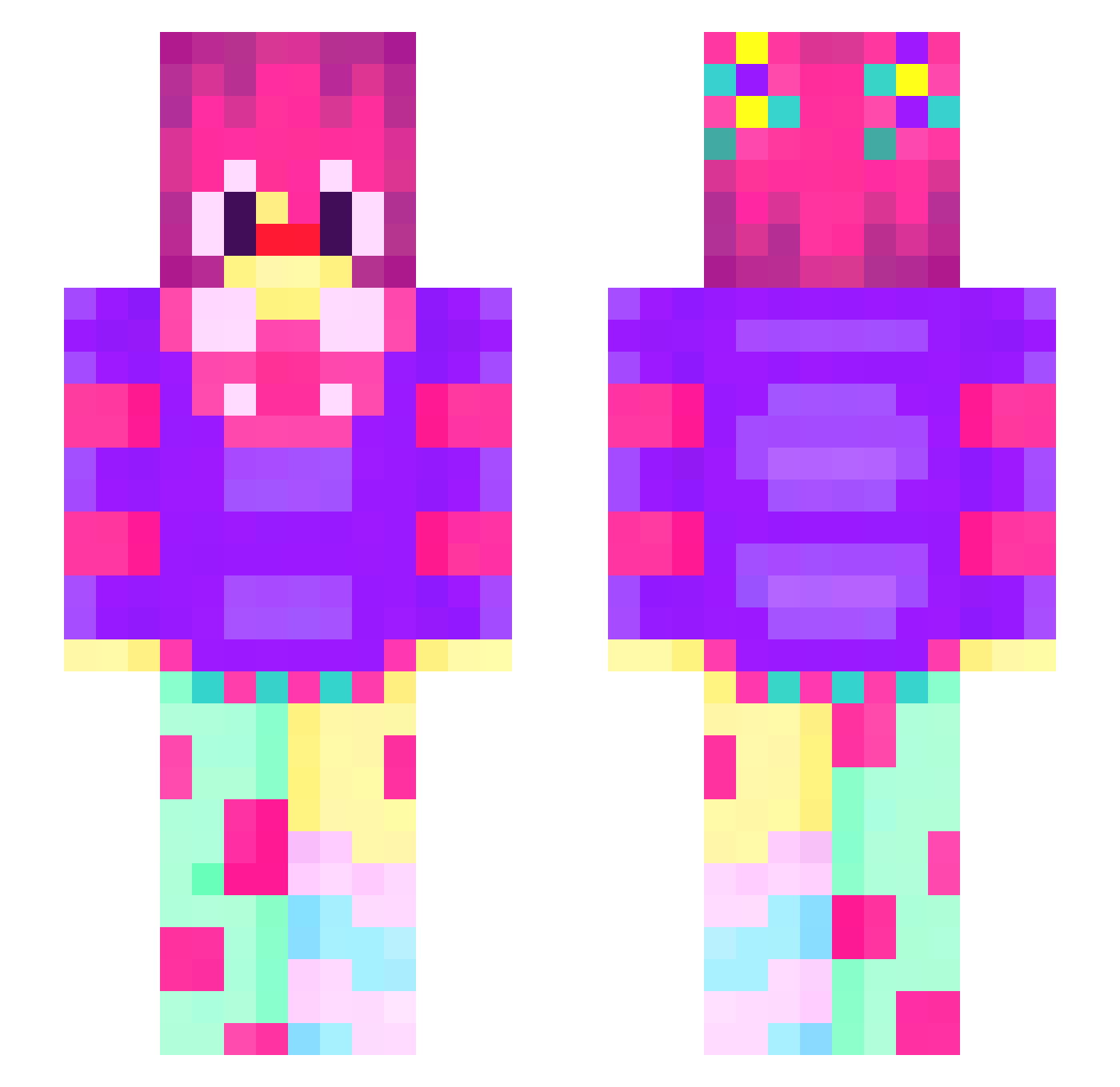 ItzNobo Minecraft skin, front and back view