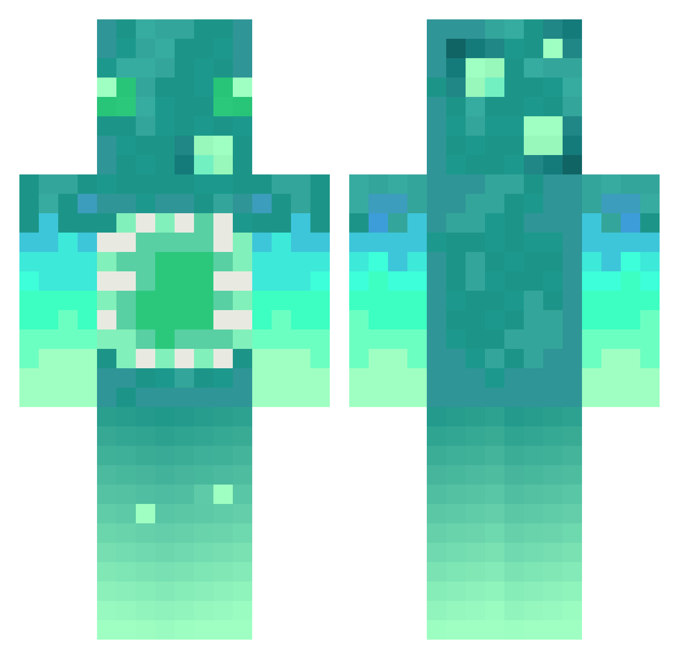 Squidzoid Minecraft skin, front and back view