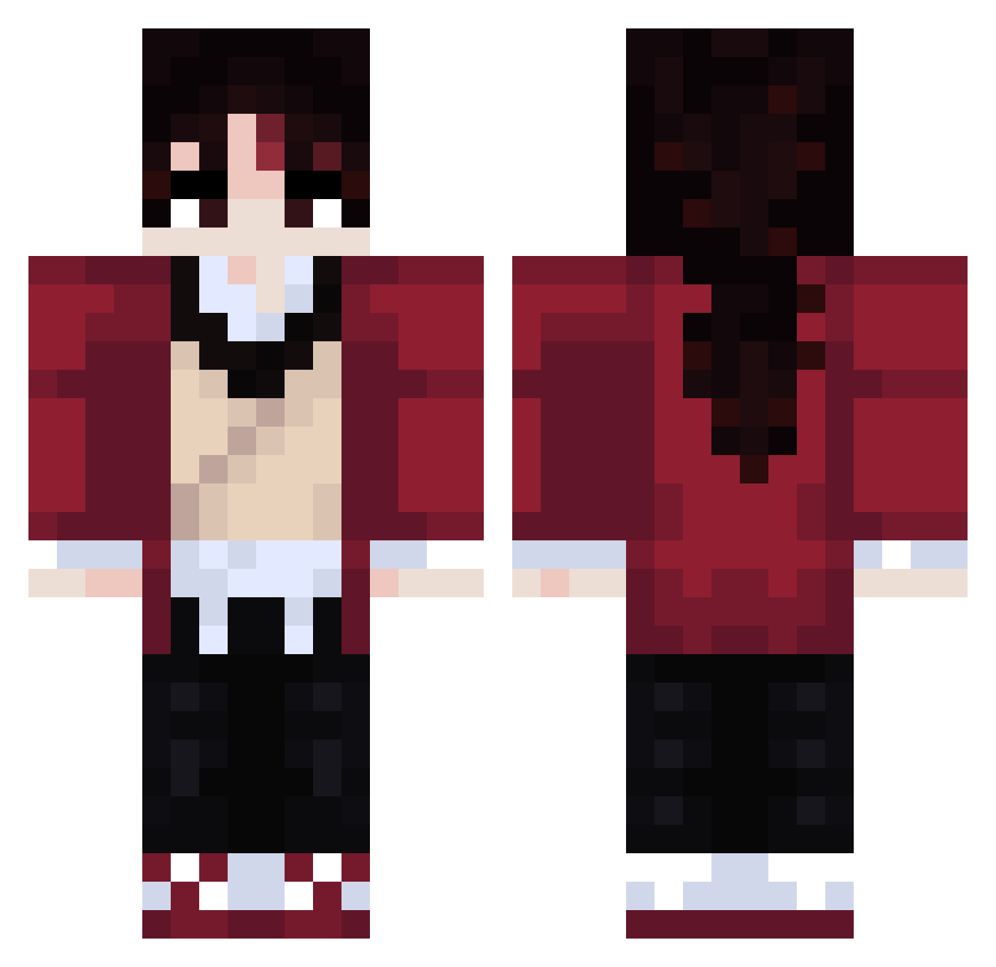 GUSS03 Minecraft skin, front and back view
