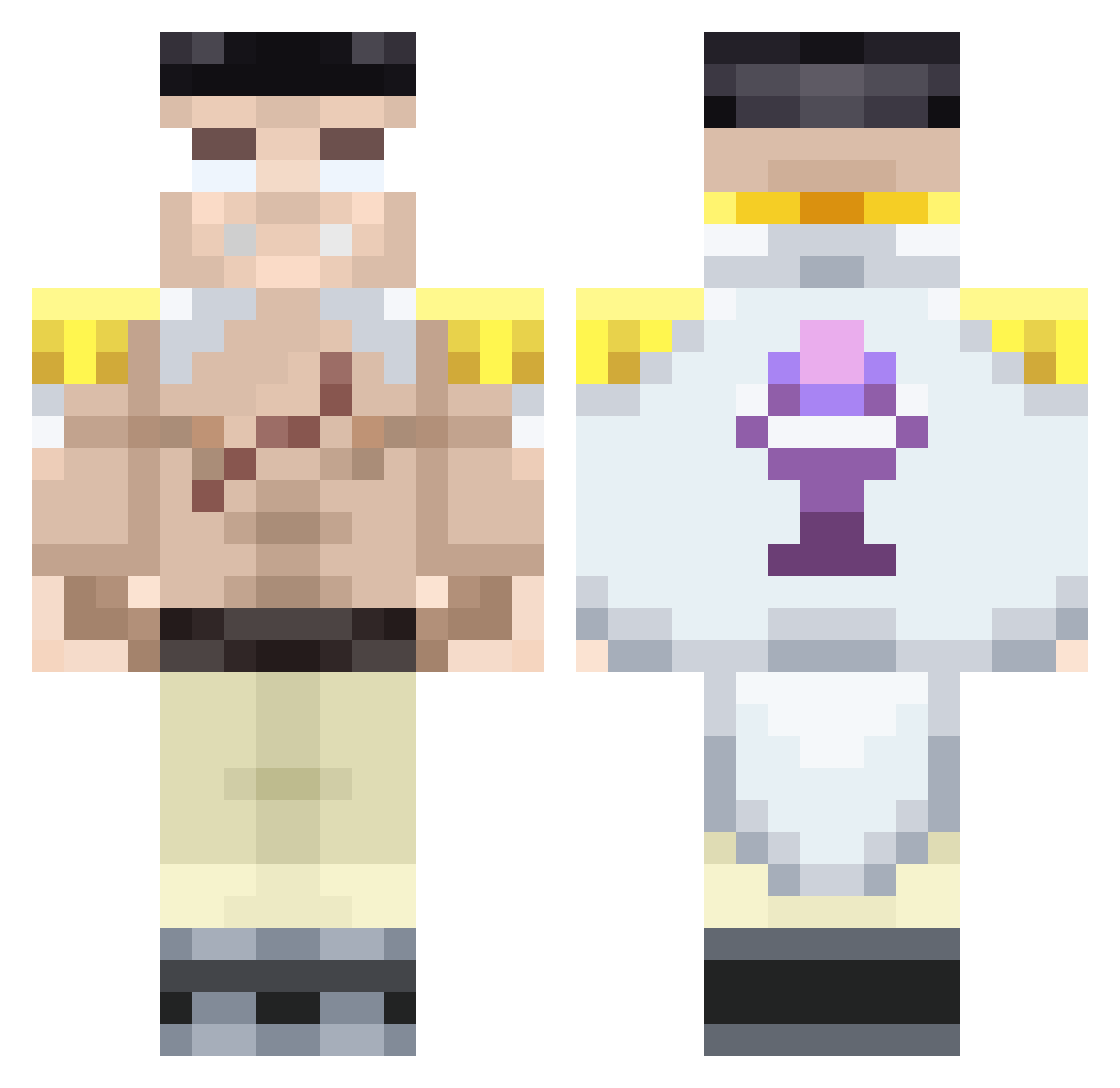 Munchymoos Minecraft skin, front and back view