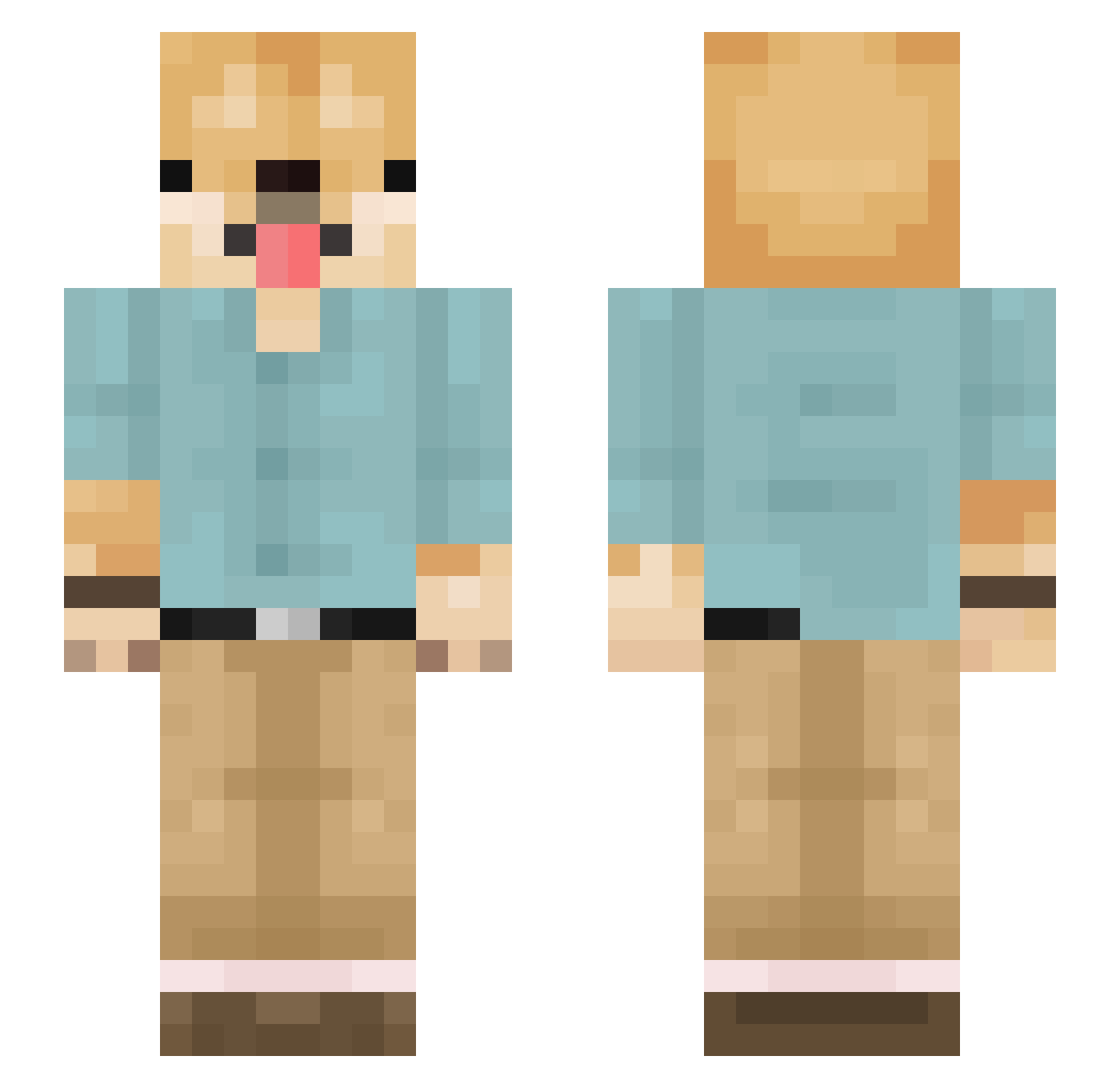 letx23 Minecraft skin, front and back view