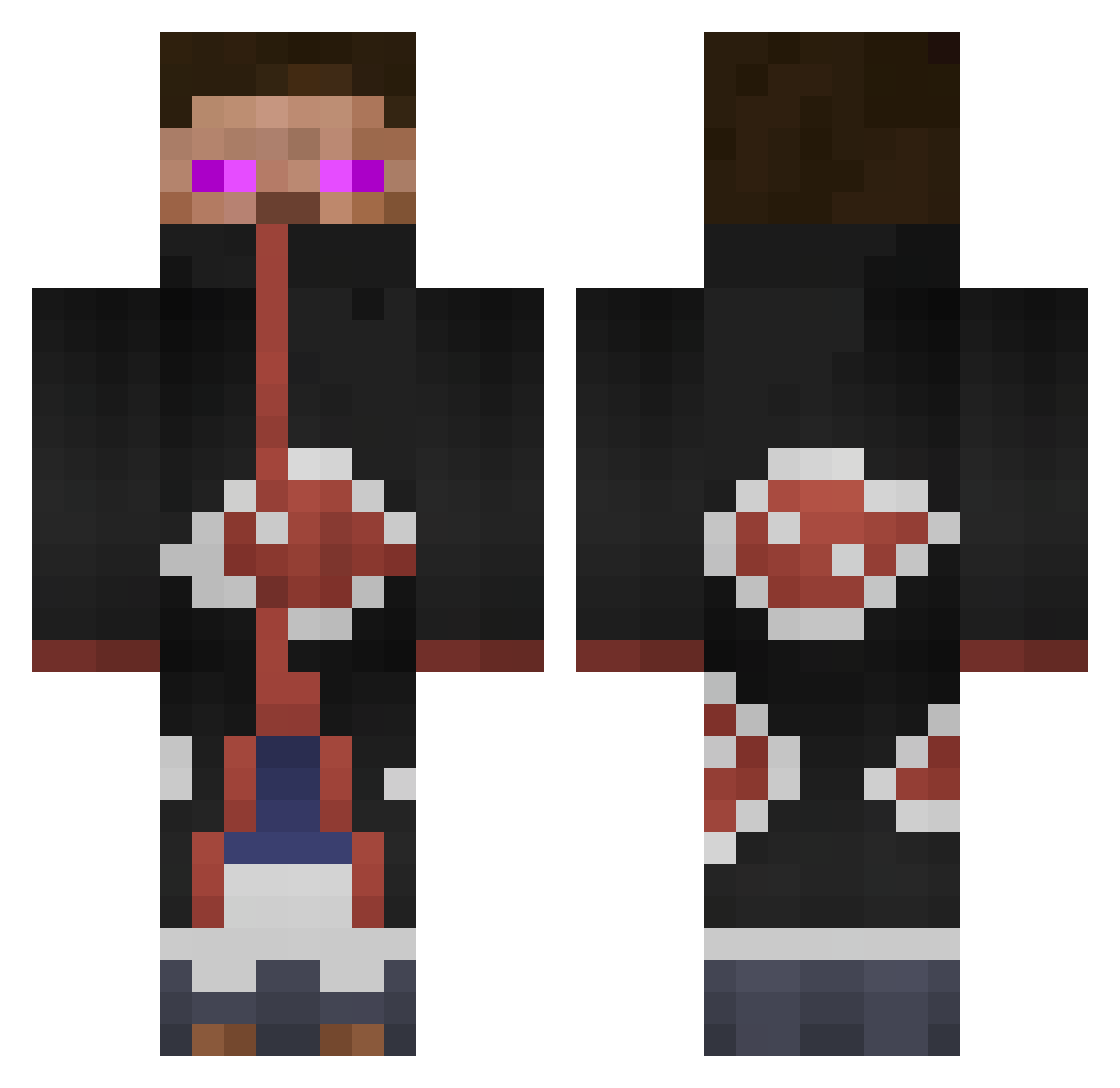 Daekio Minecraft skin, front and back view