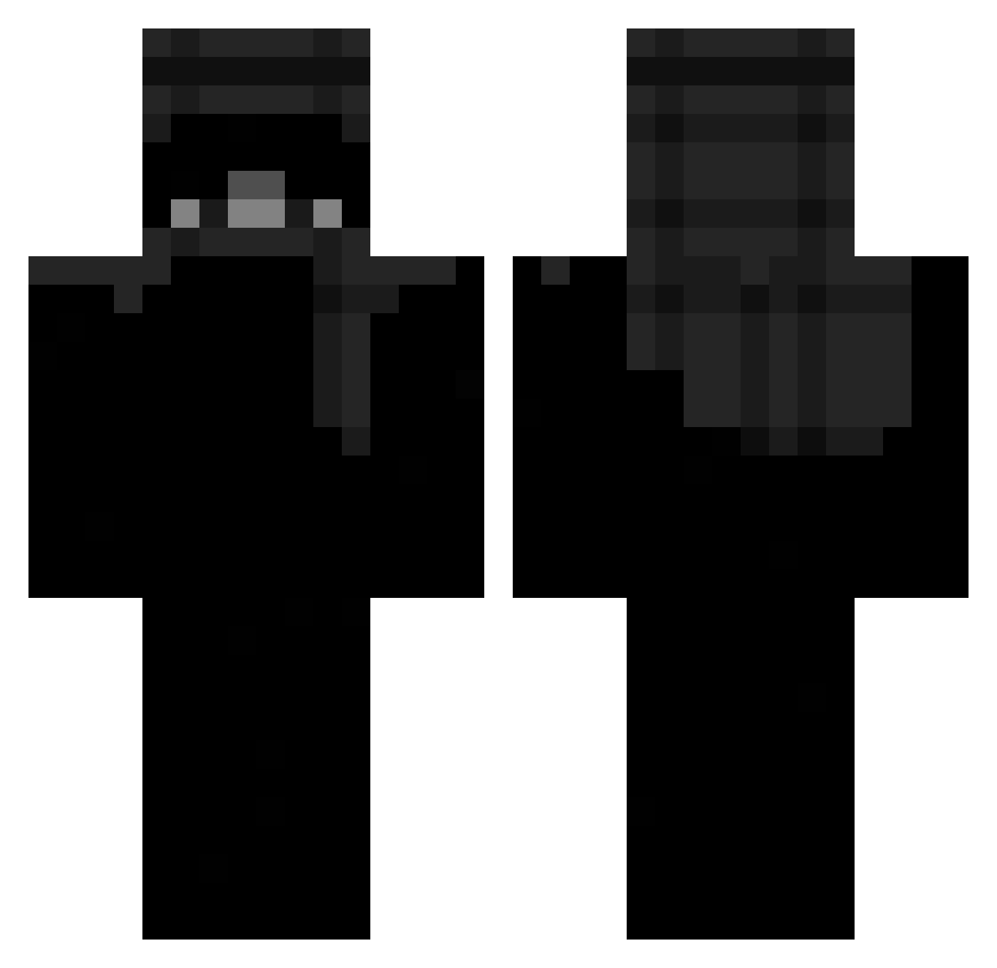 Wys1ey Minecraft skin, front and back view