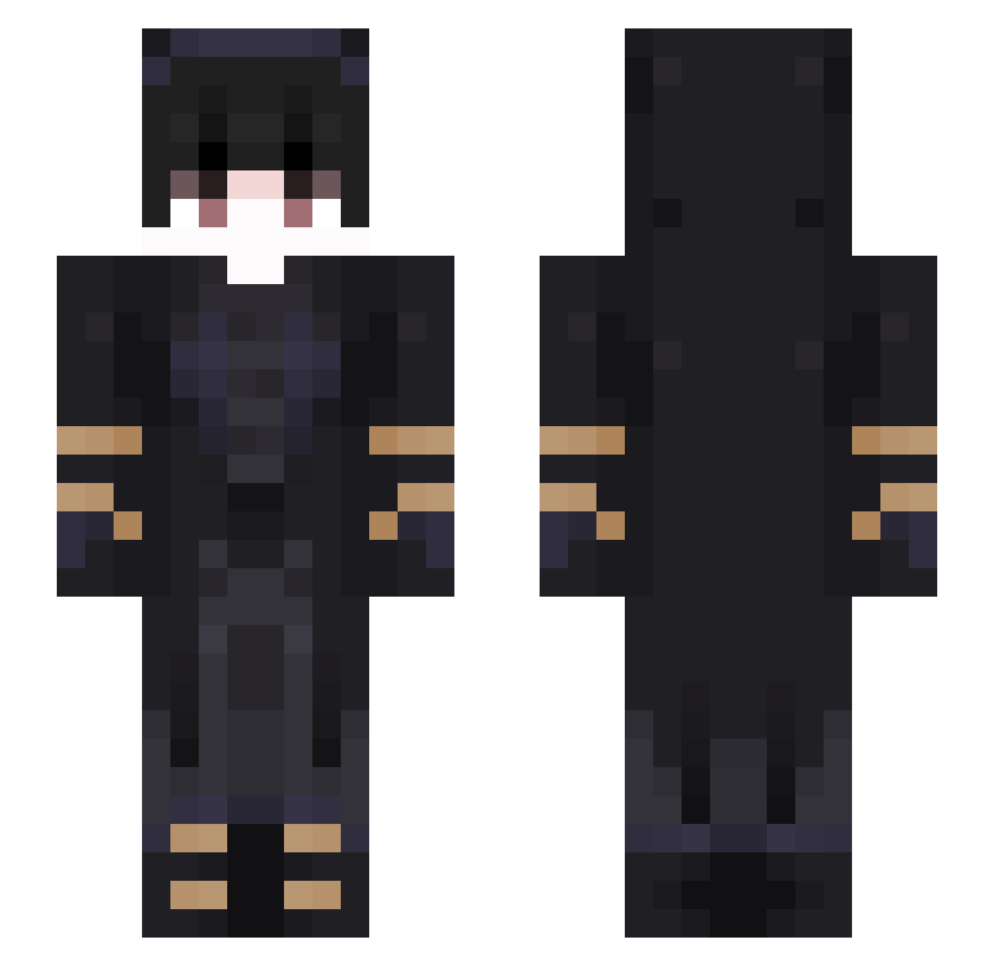 Dakzn Minecraft skin, front and back view
