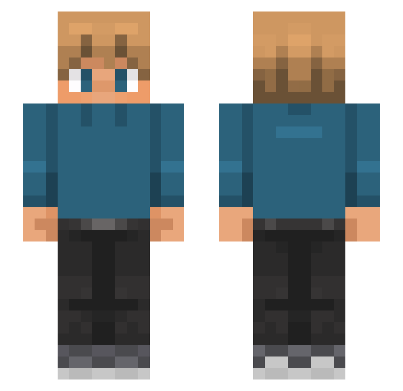 itzLi0 Minecraft skin, front and back view