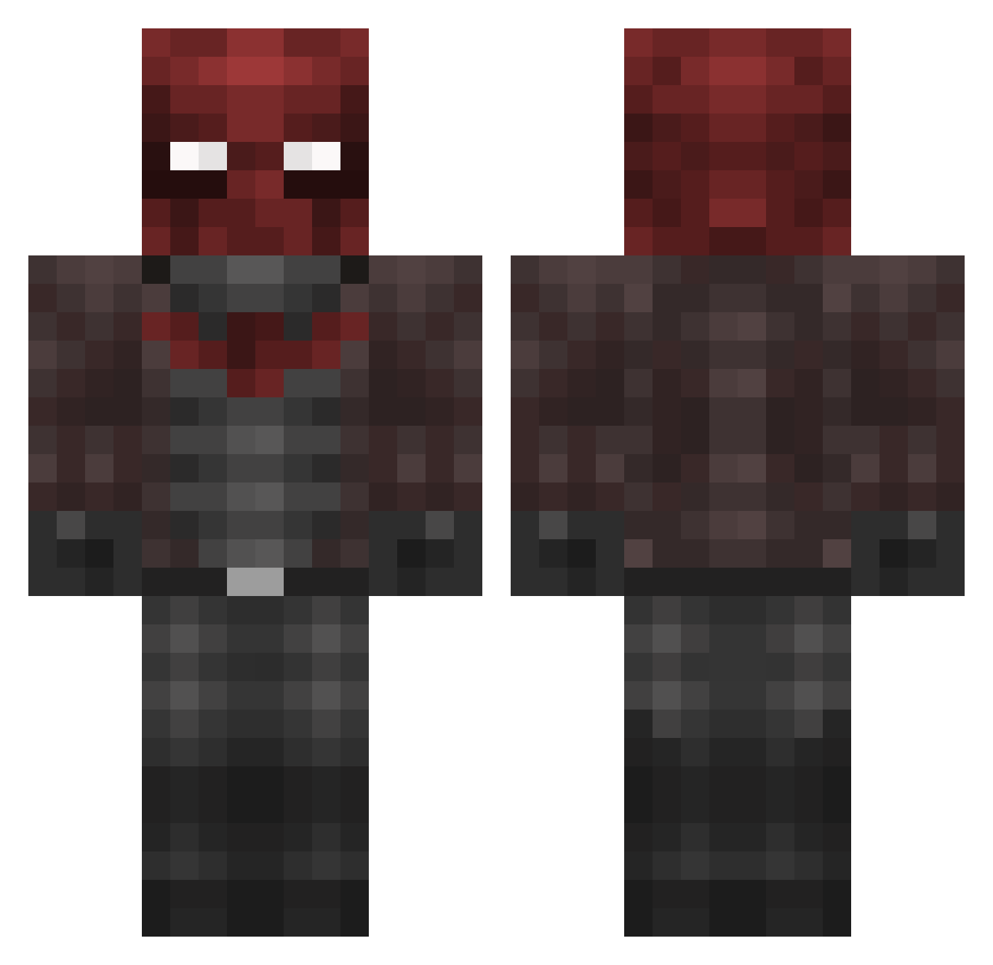 RounyCRW Minecraft skin, front and back view