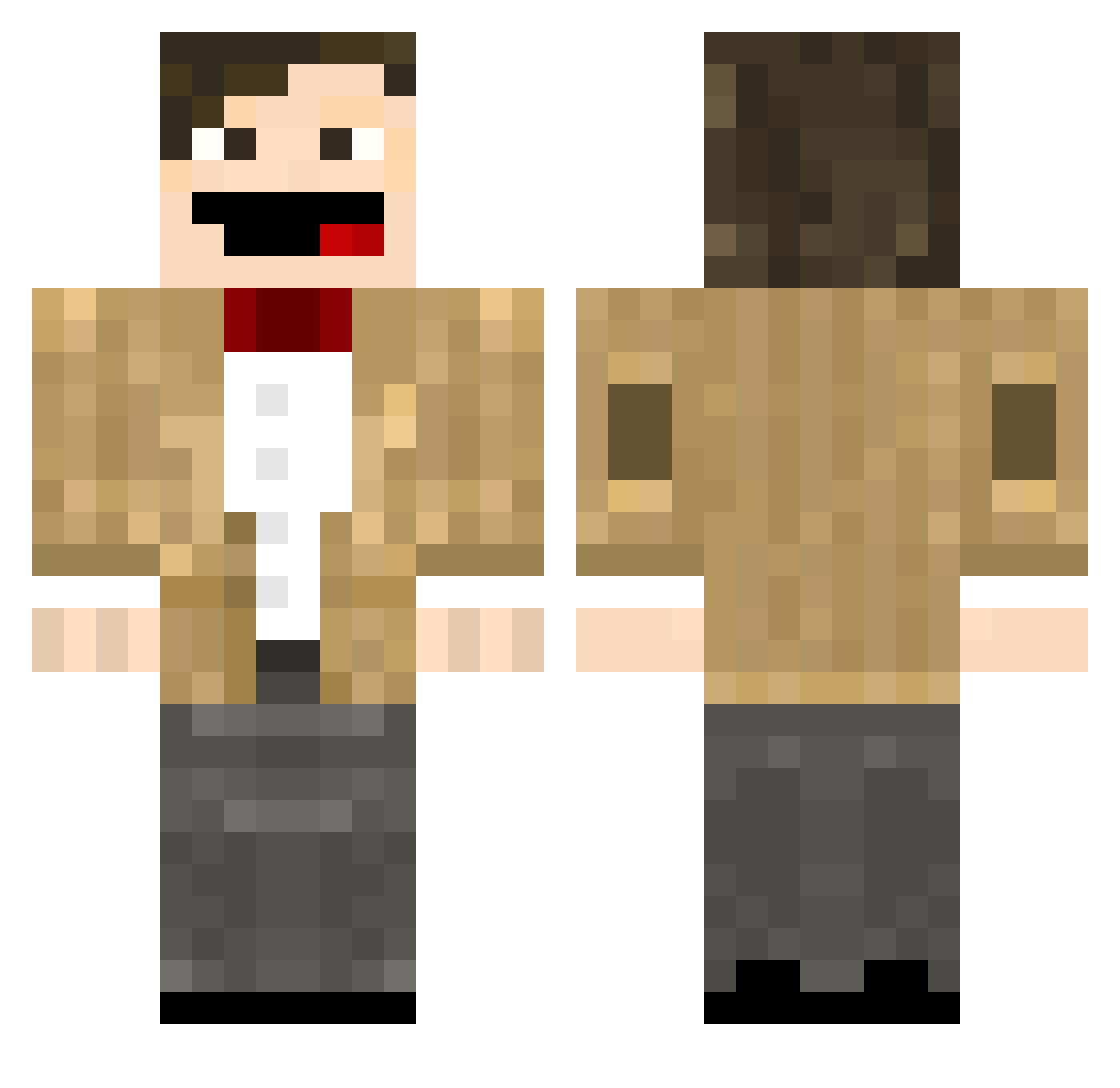 Baronet Minecraft skin, front and back view