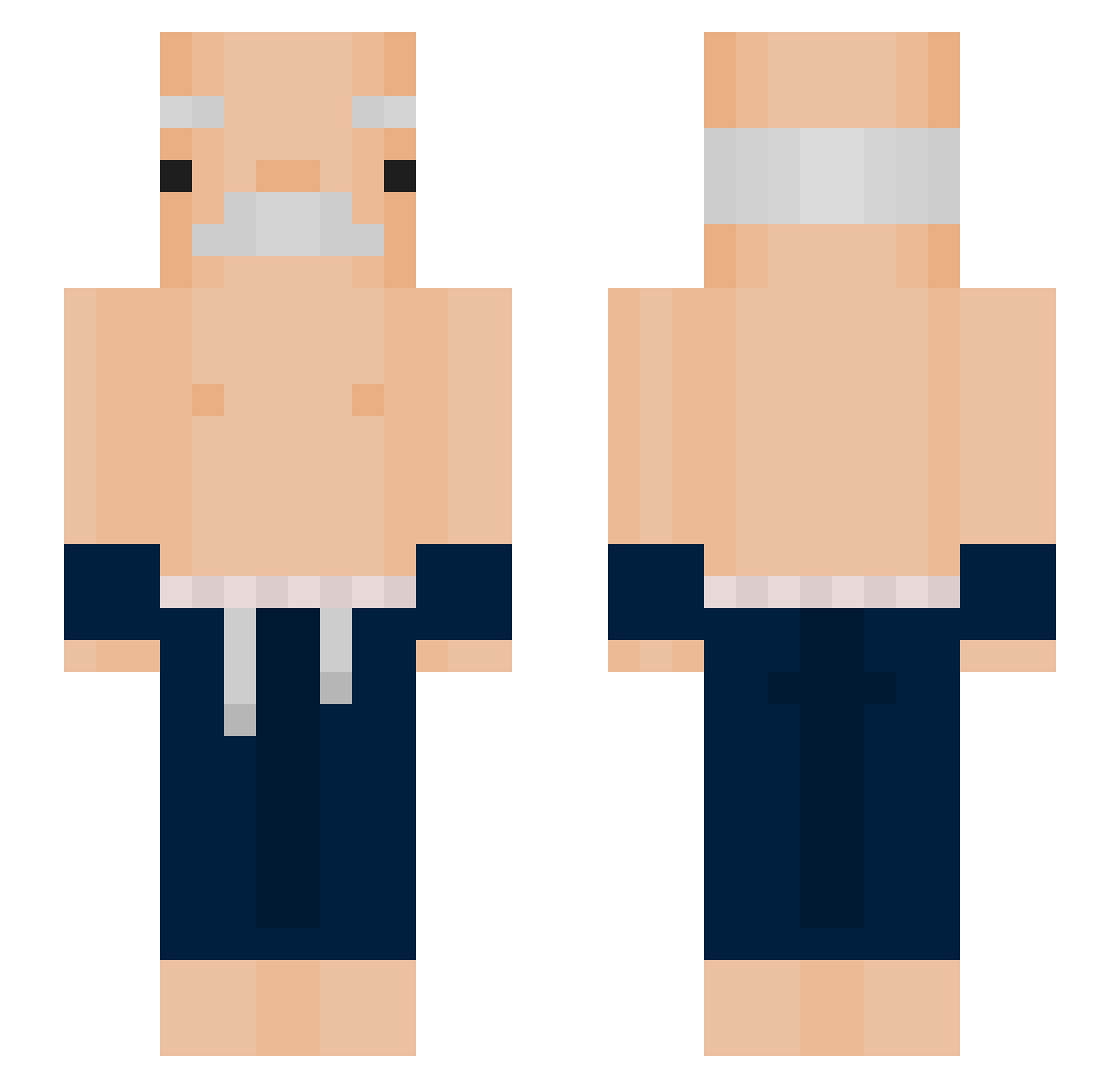 invis1000 Minecraft skin, front and back view