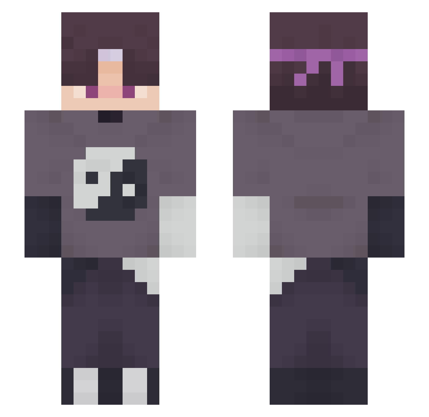 GreenFoxGamer Minecraft skin, front and back view