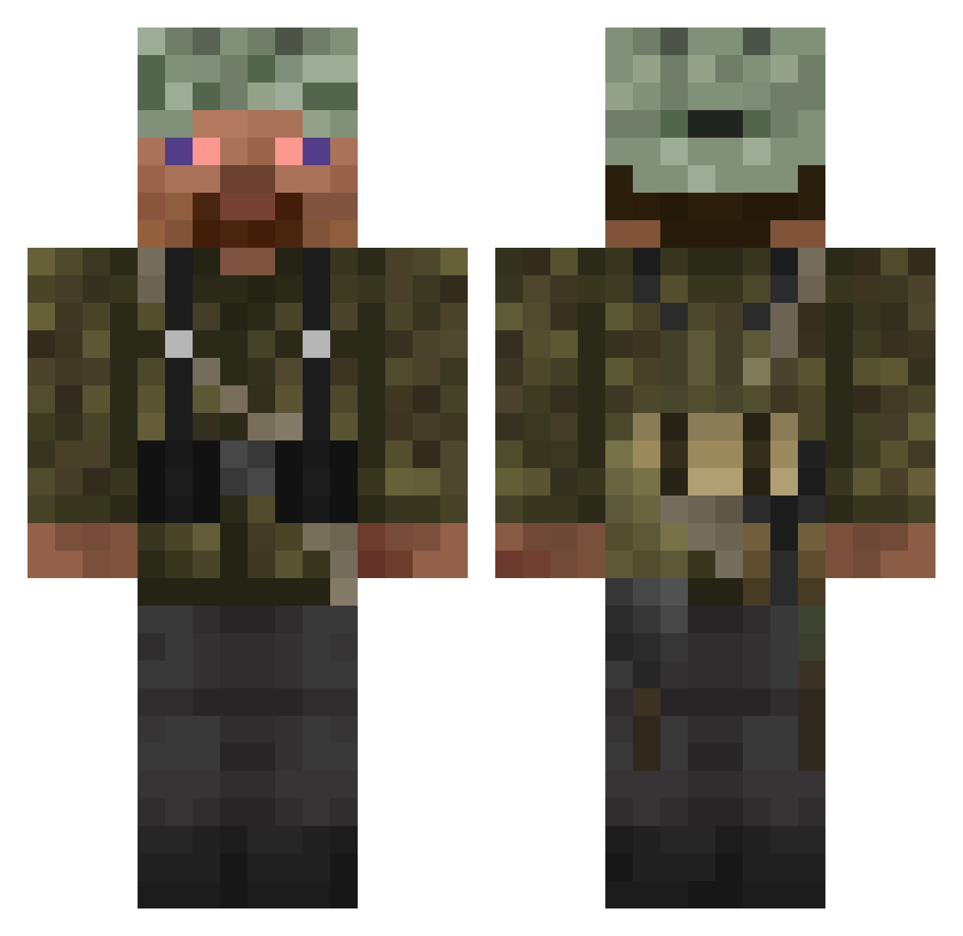 tymusbambus Minecraft skin, front and back view