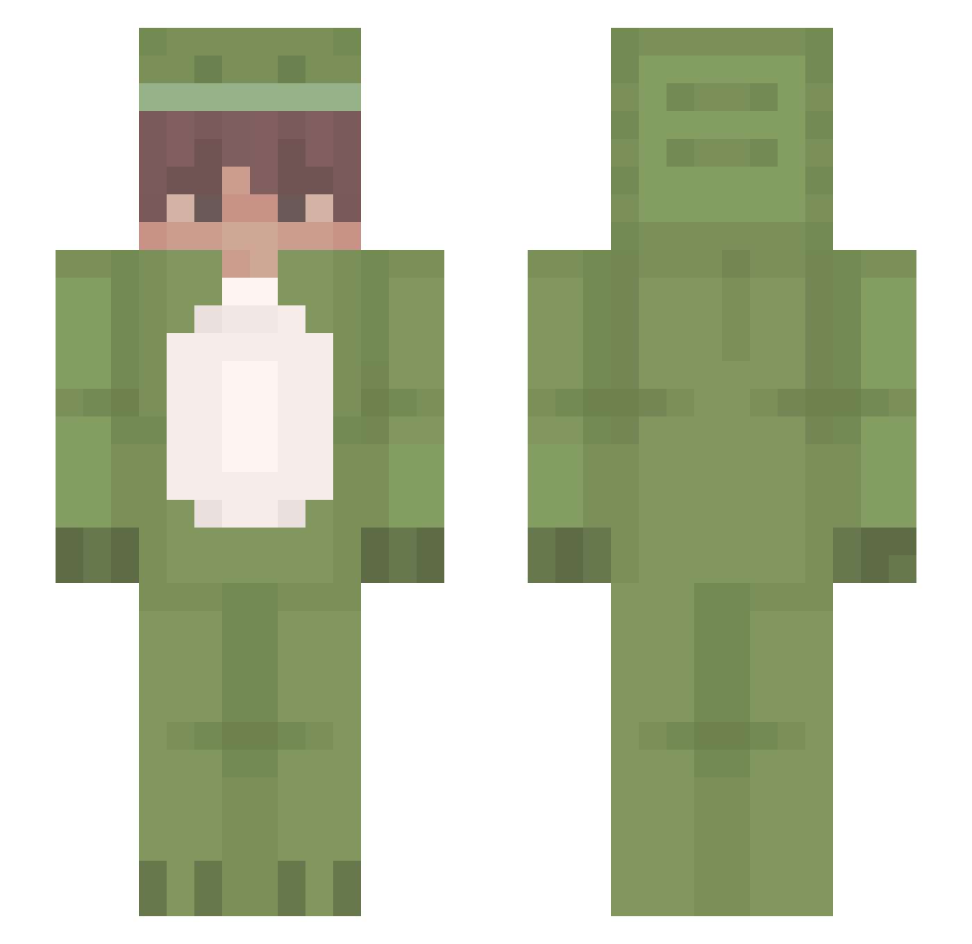 noyou Minecraft skin, front and back view