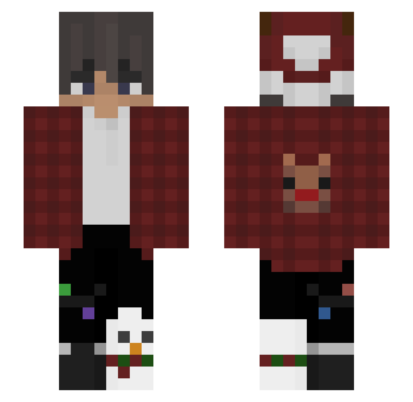 ItzSleepy123 Minecraft skin, front and back view