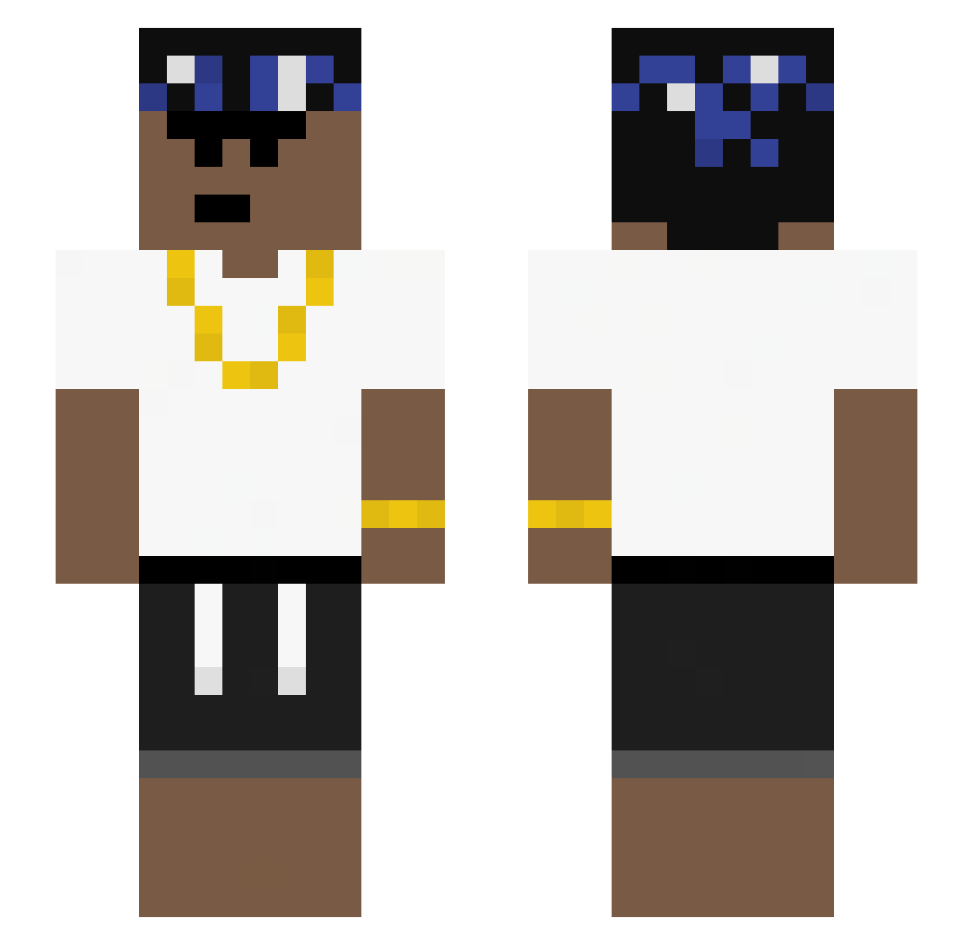 Serpened Minecraft skin, front and back view