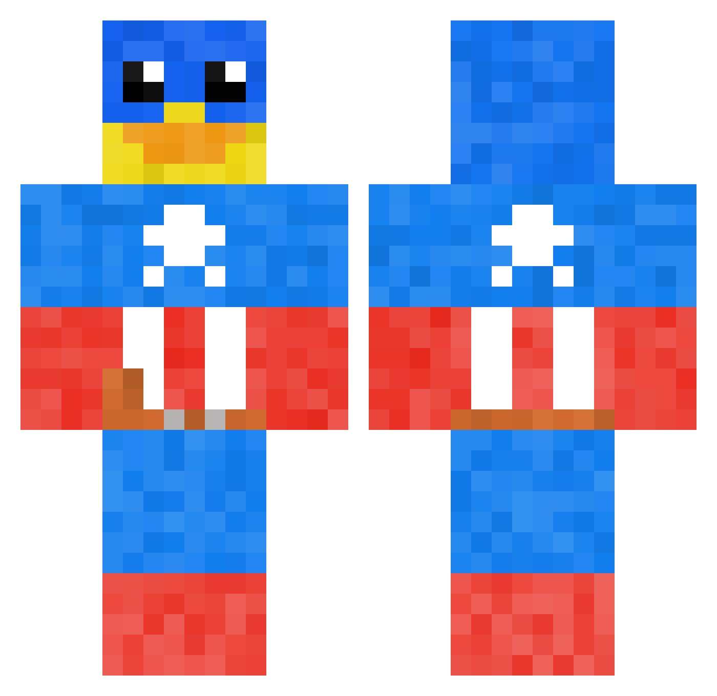 YungOOOOFFF Minecraft skin, front and back view