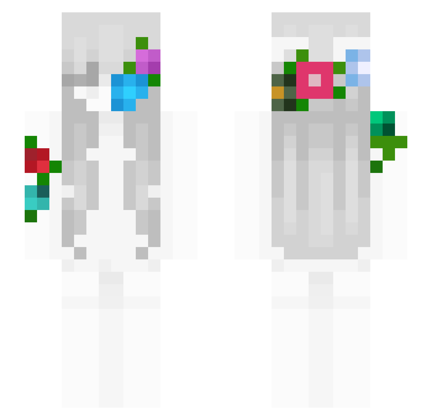 hisv Minecraft skin, front and back view