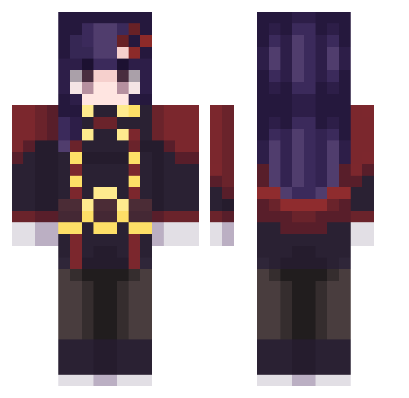 Gigi_0116 Minecraft skin, front and back view