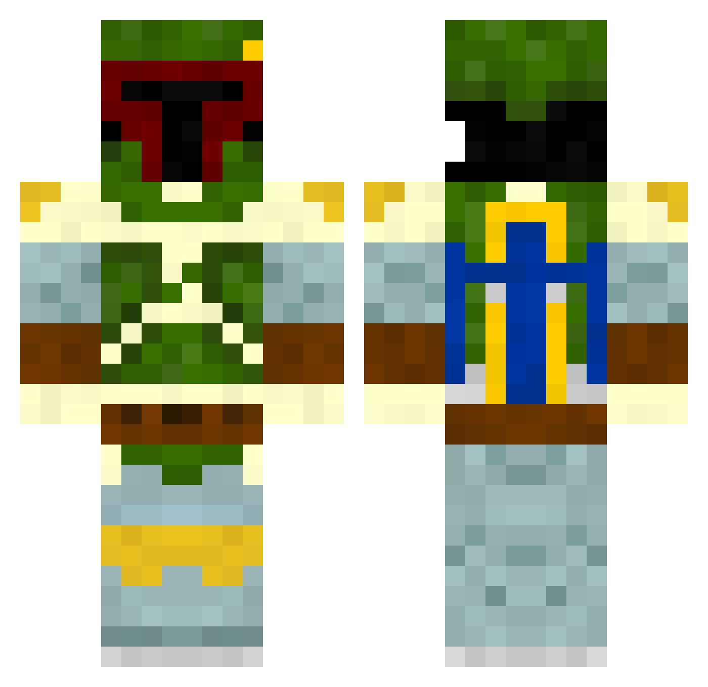 Wodgy Minecraft skin, front and back view