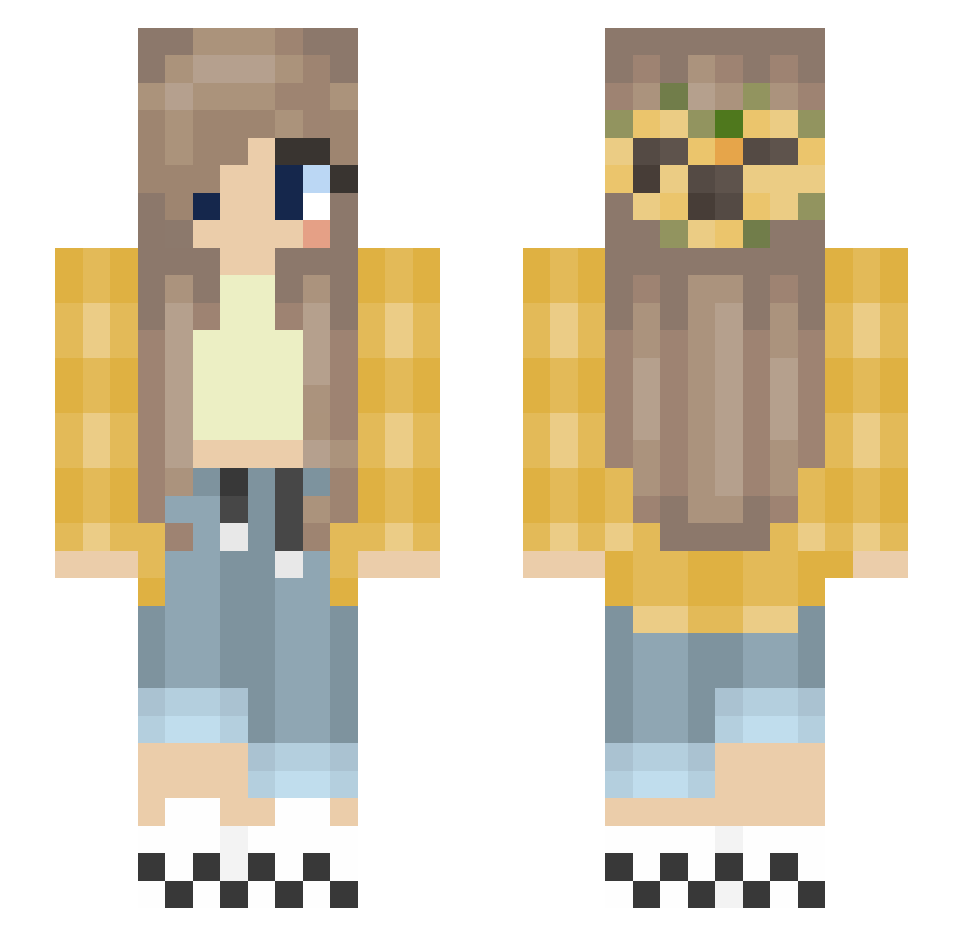 MastaAaron Minecraft skin, front and back view