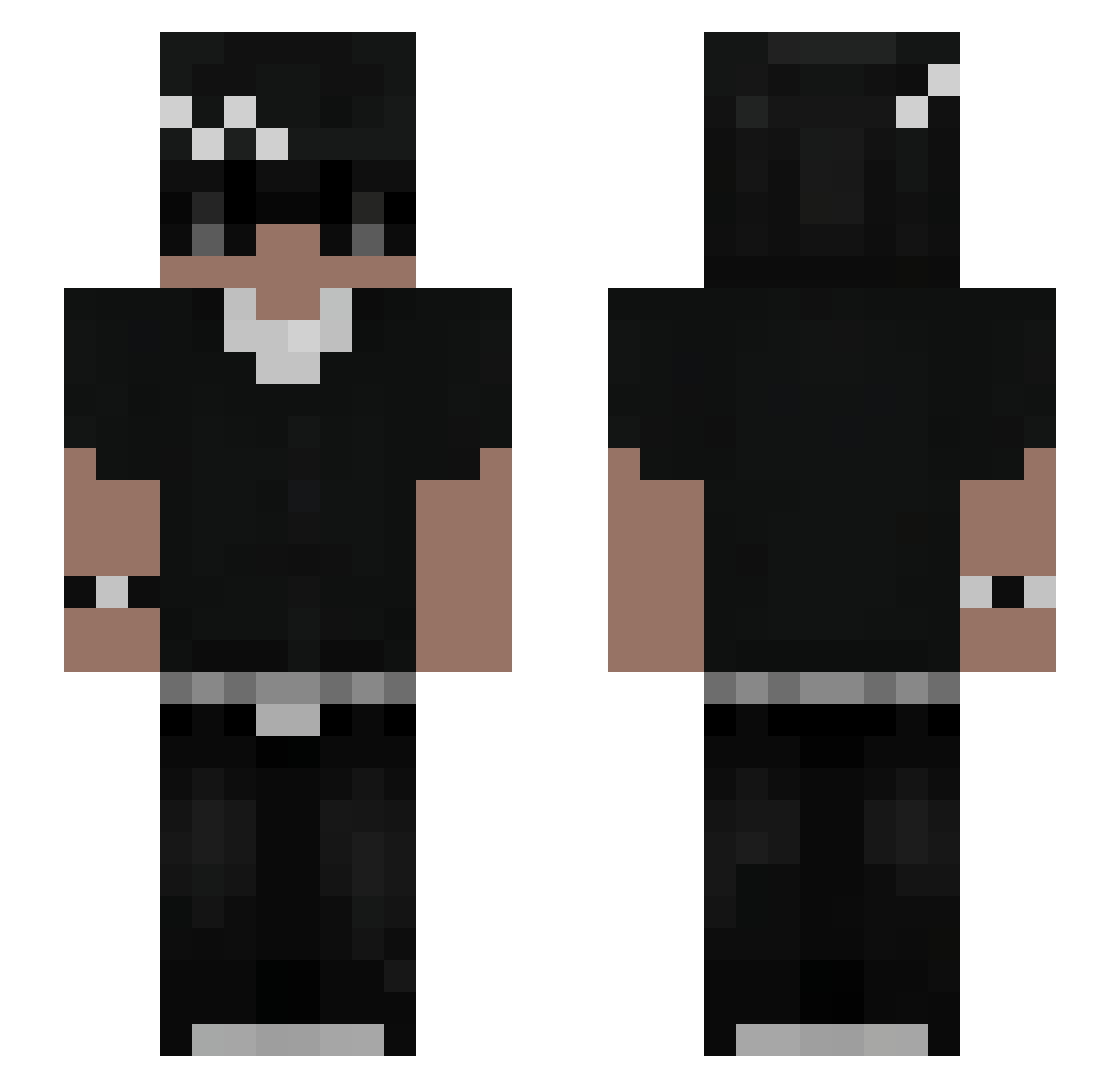 Crungo Minecraft skin, front and back view