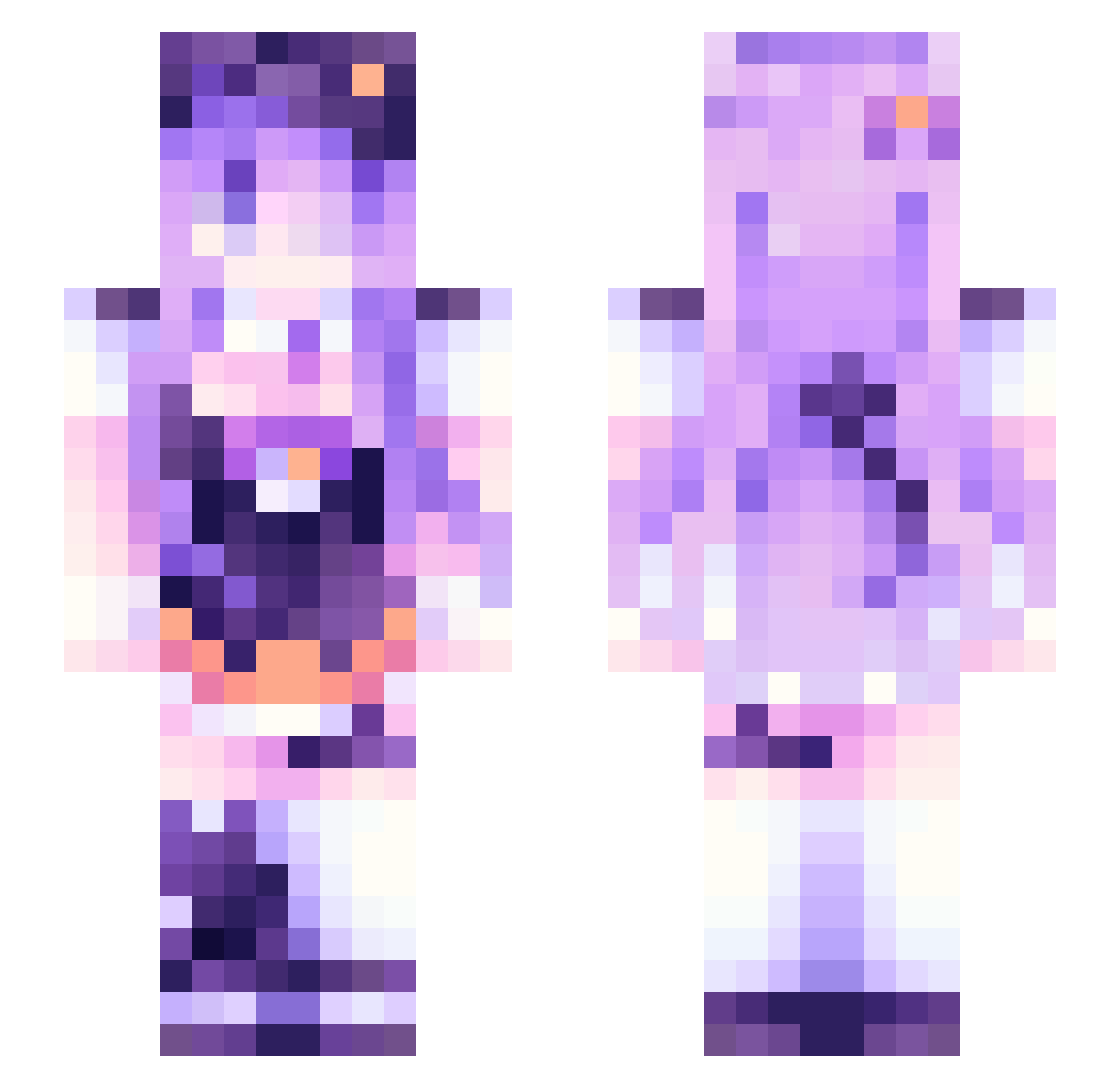 cruxzi Minecraft skin, front and back view