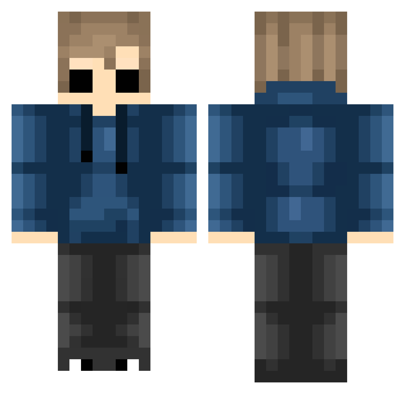 Alprine Minecraft skin, front and back view