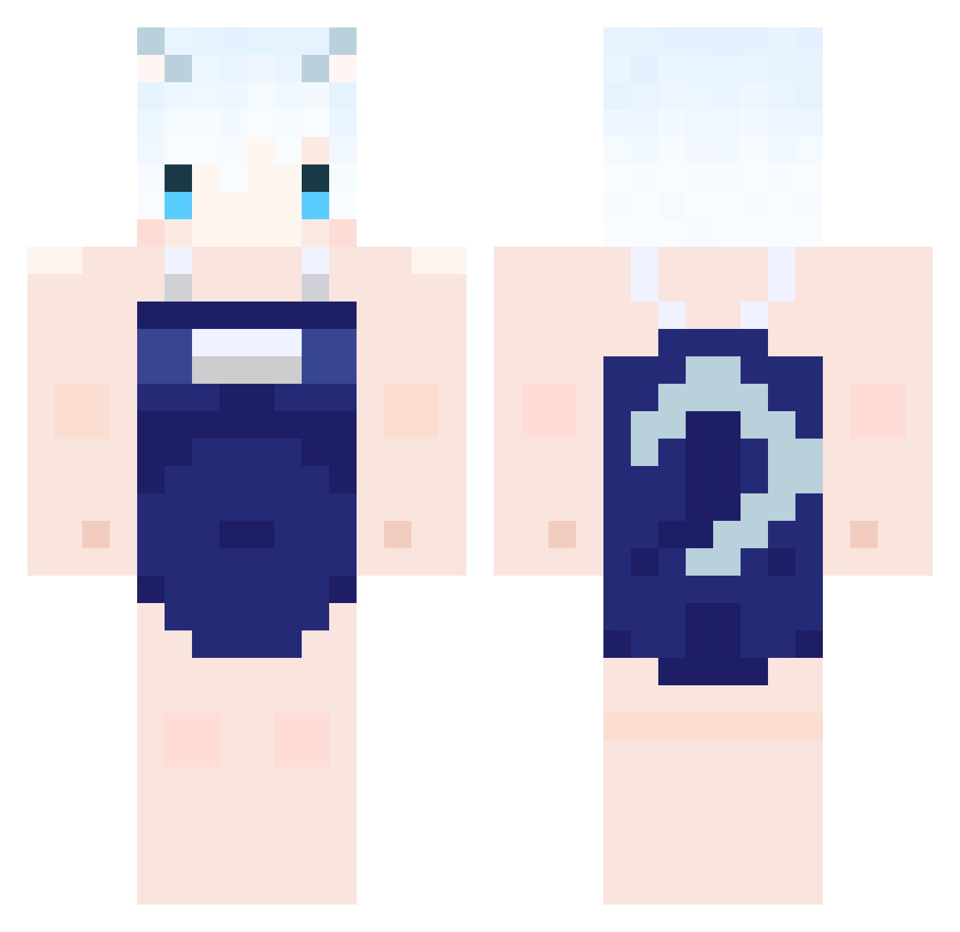 Domo123POP Minecraft skin, front and back view