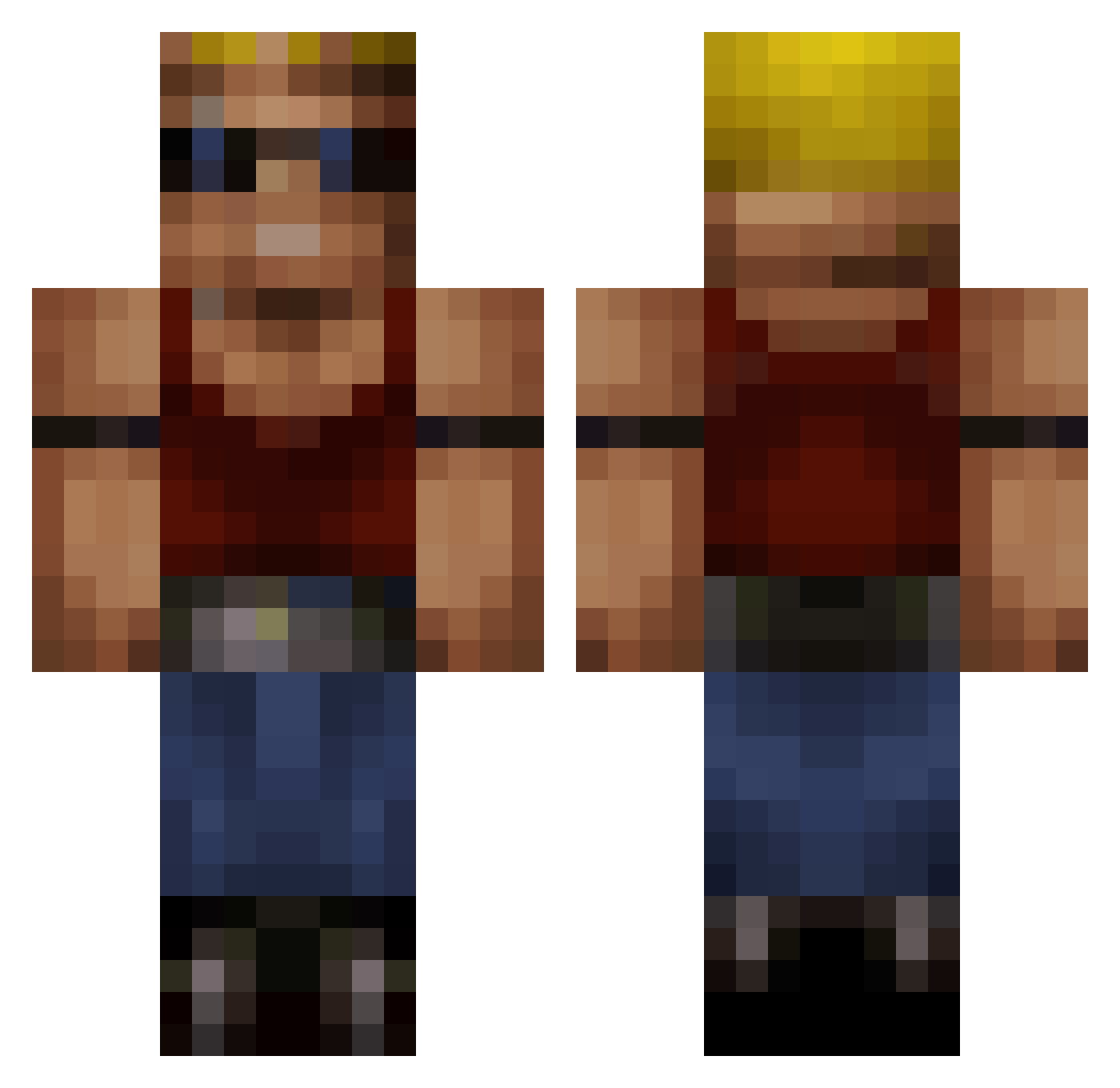 SRGPaladin Minecraft skin, front and back view