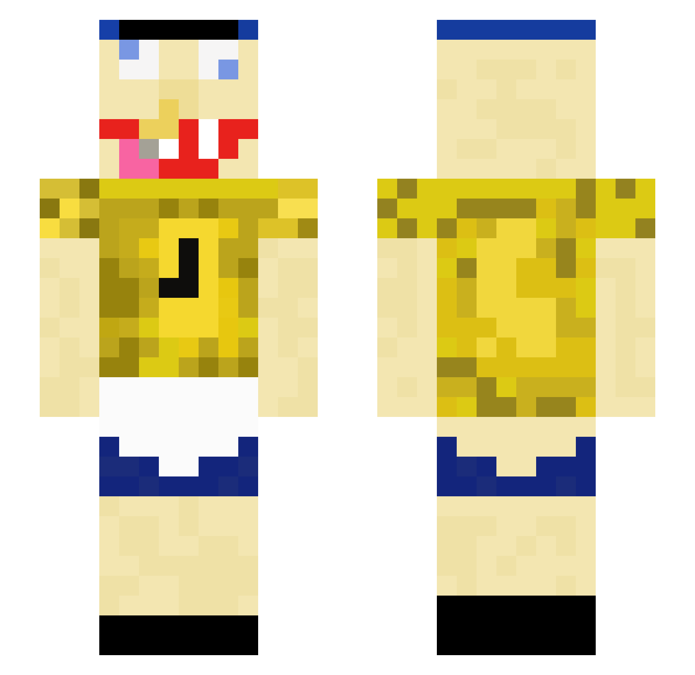 Inched Minecraft skin, front and back view
