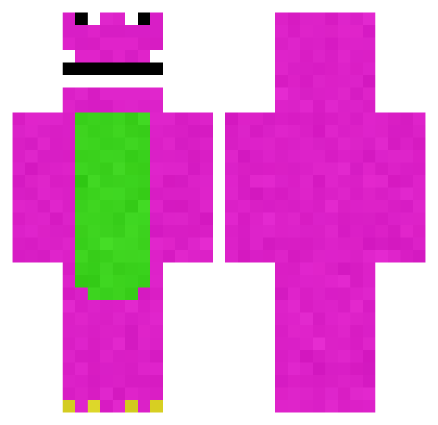 JaxNinSx Minecraft skin, front and back view