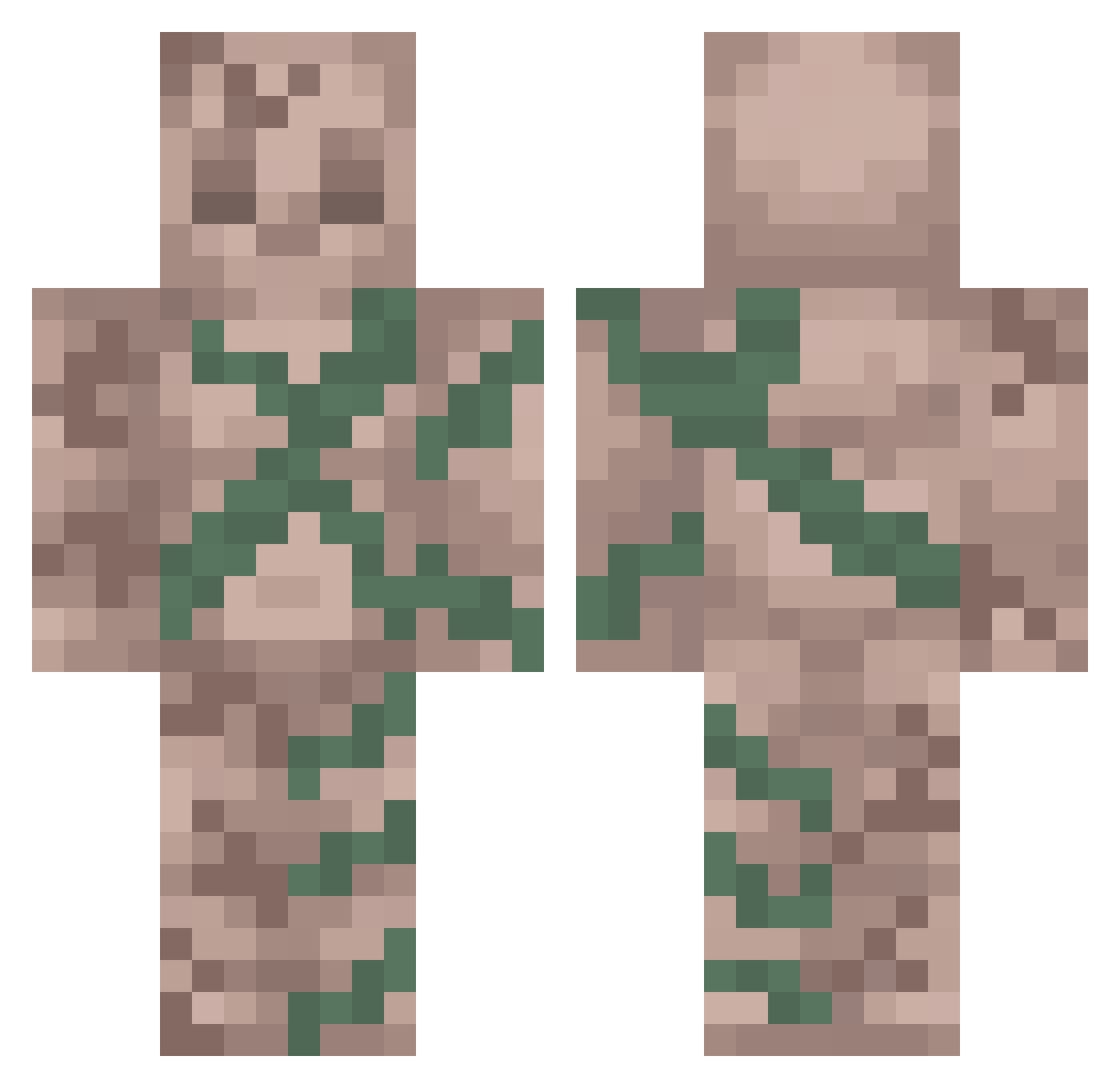 Viggolon Minecraft skin, front and back view