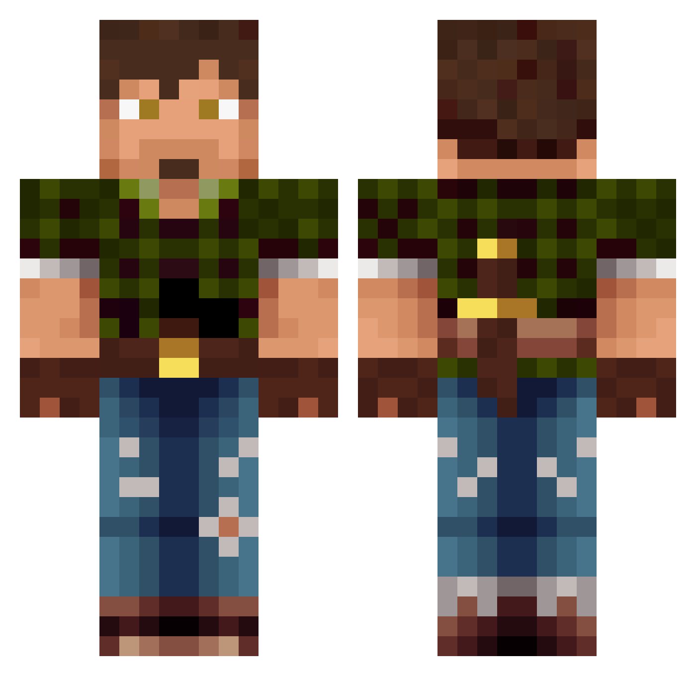 2Polev Minecraft skin, front and back view