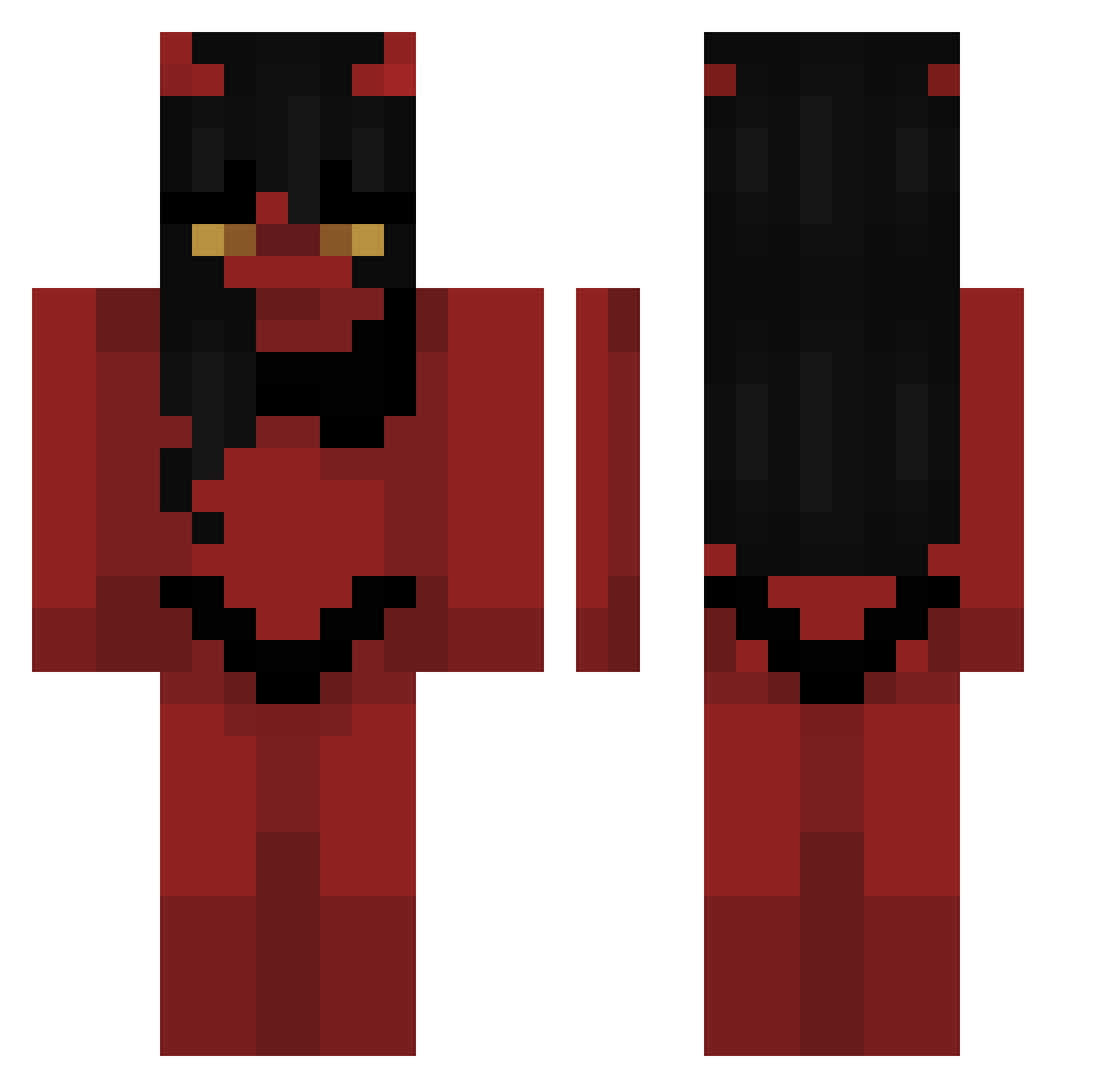 MommyCal Minecraft skin, front and back view