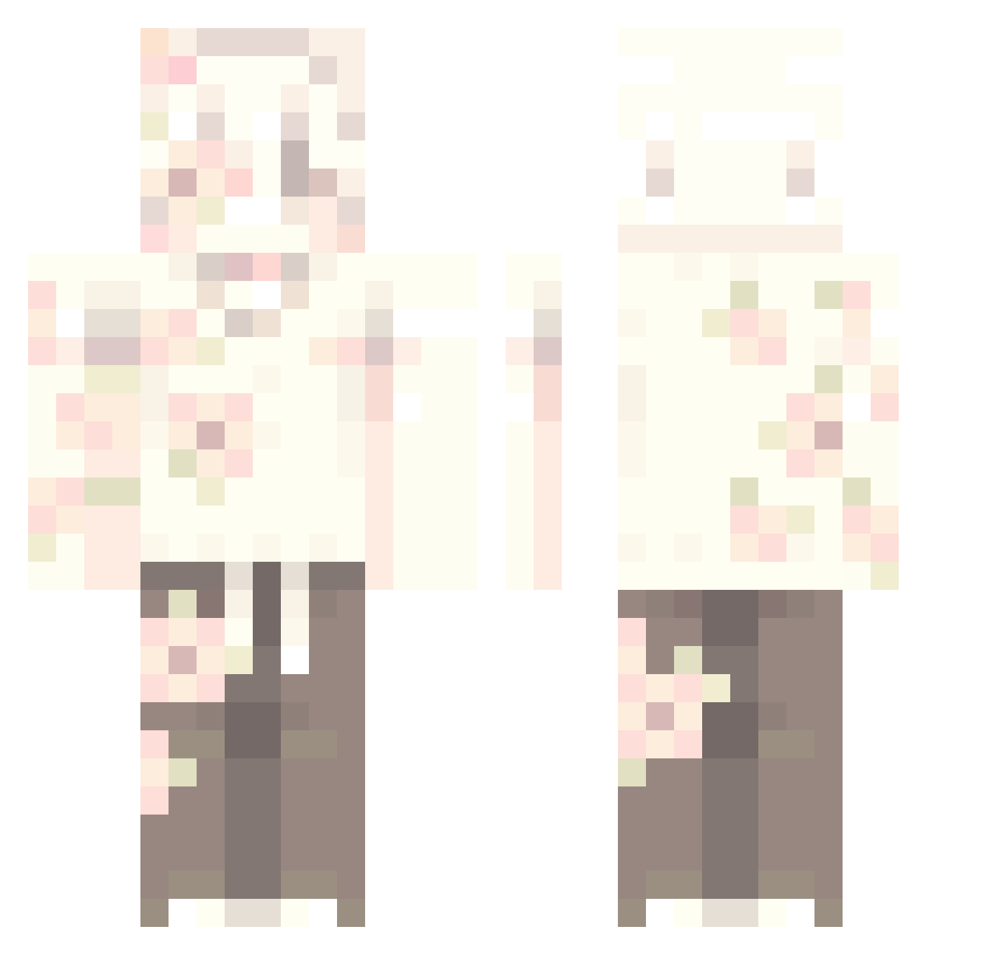 TheStrongest_egg Minecraft skin, front and back view