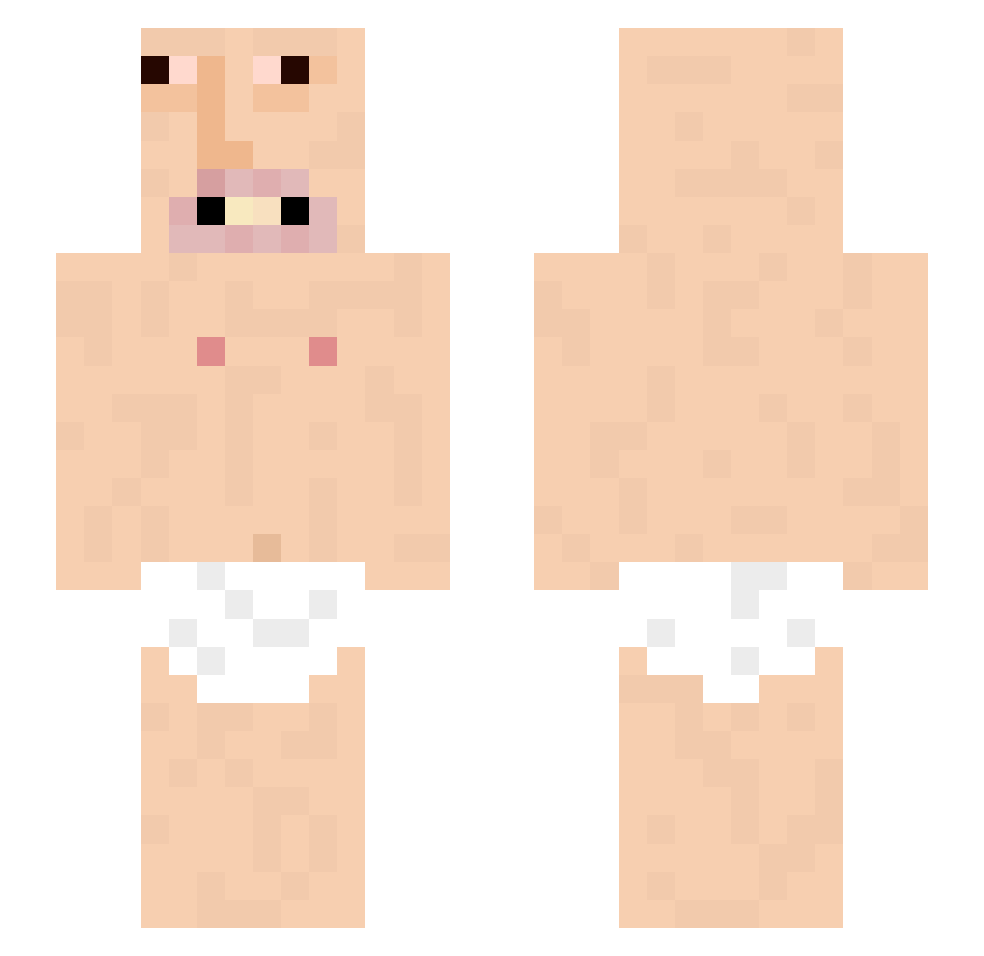 Neufox Minecraft skin, front and back view