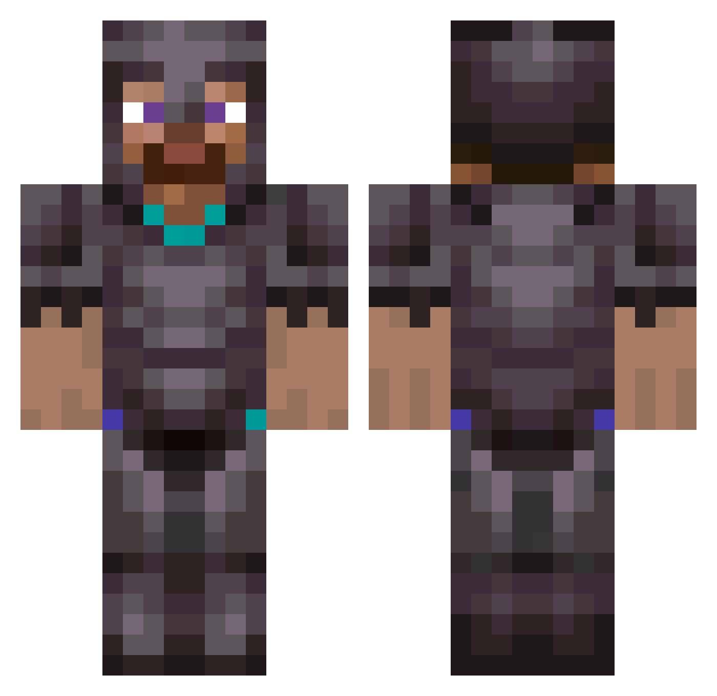 awsrus Minecraft skin, front and back view