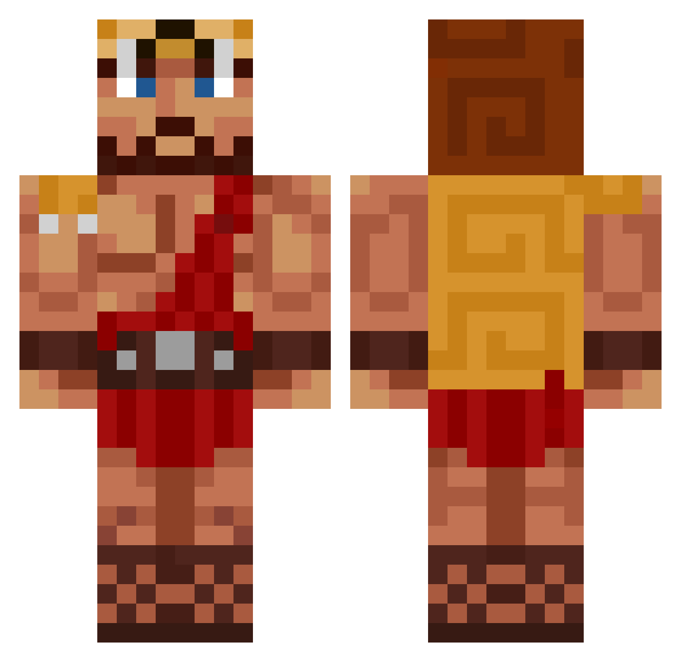 Seaf0 Minecraft skin, front and back view