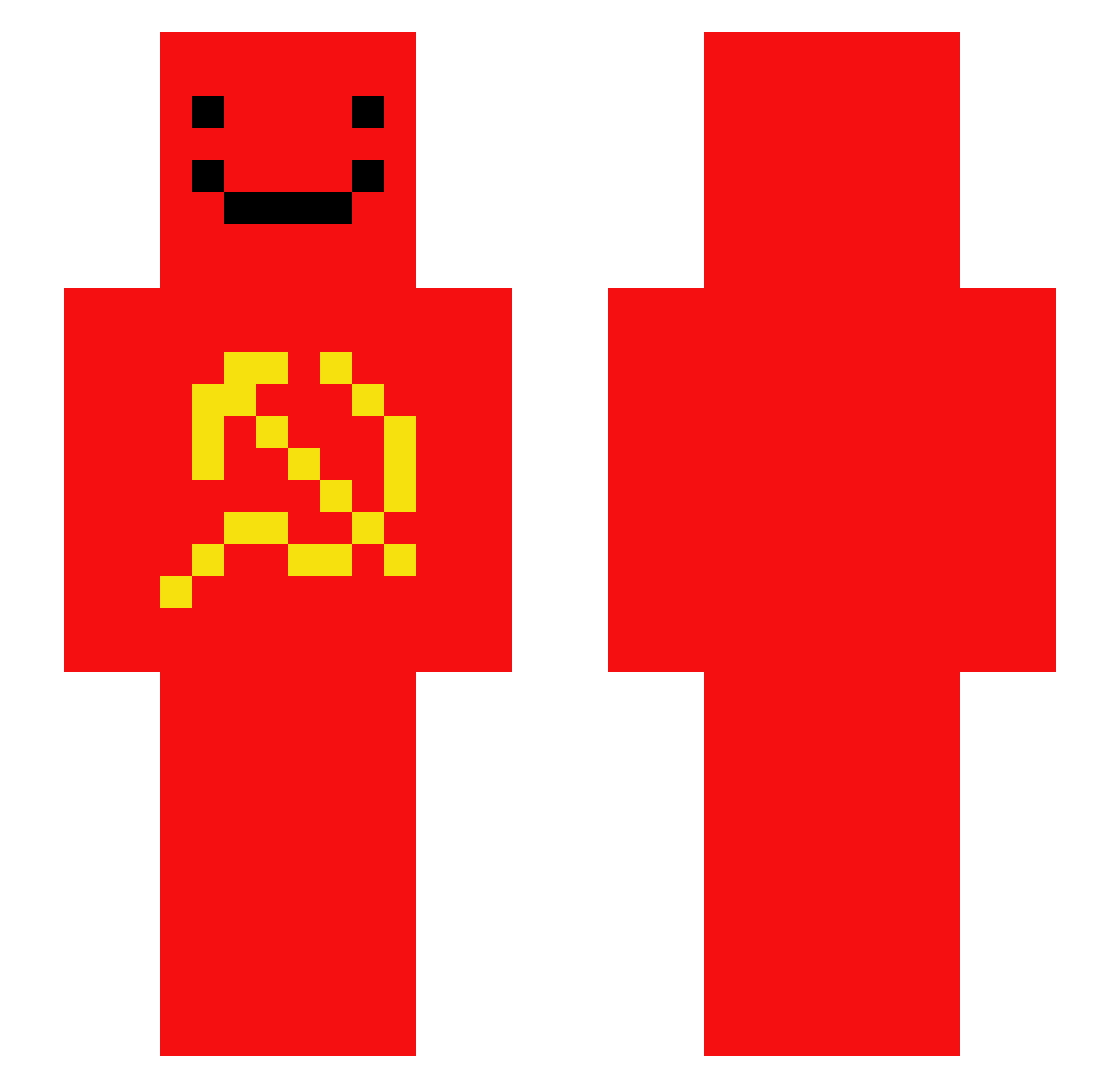 Flierp Minecraft skin, front and back view