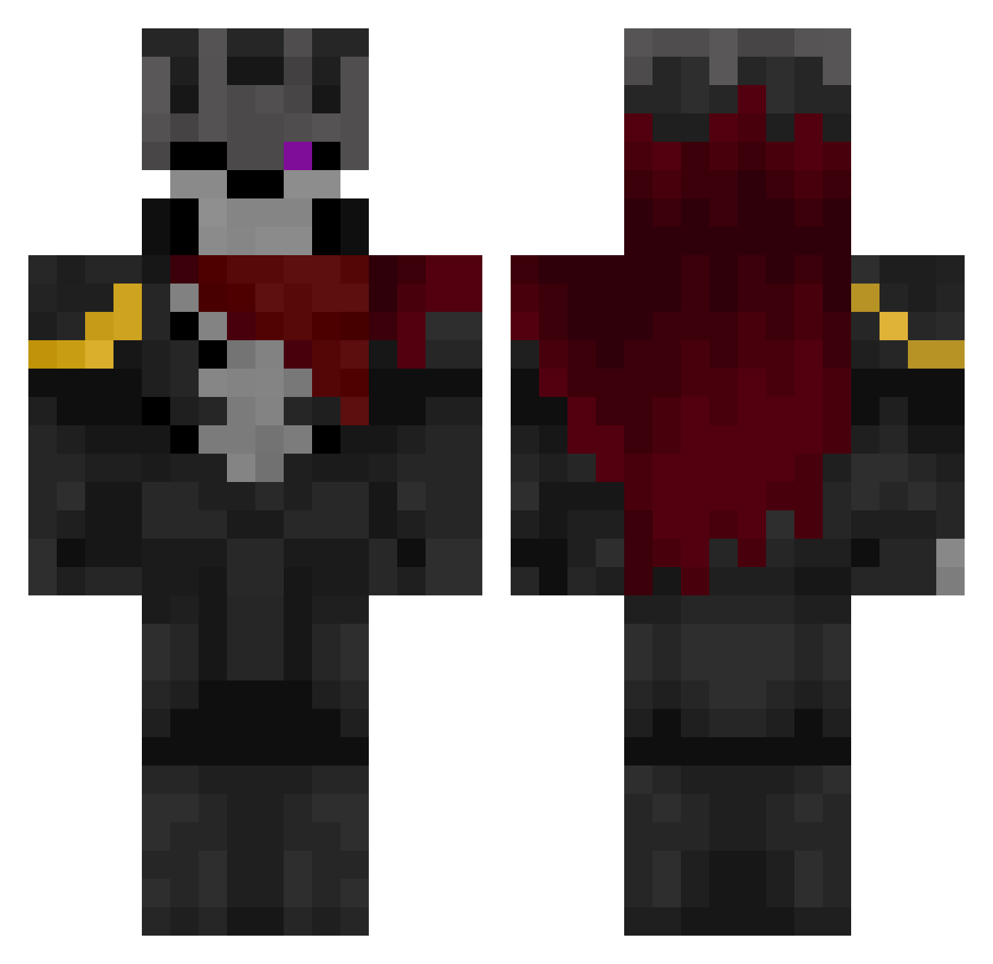 SpiderKing Minecraft skin, front and back view
