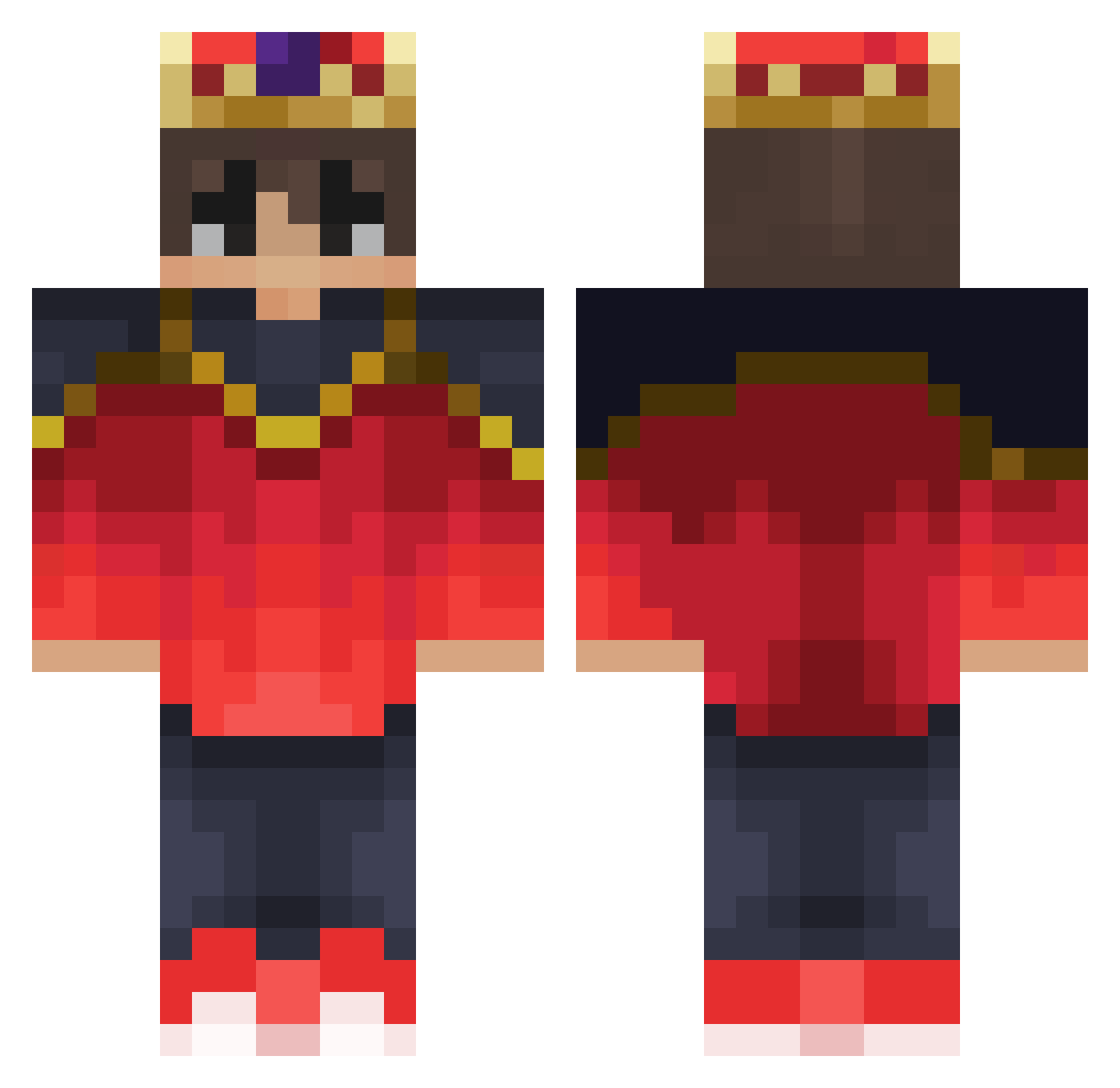 Manzininho Minecraft skin, front and back view