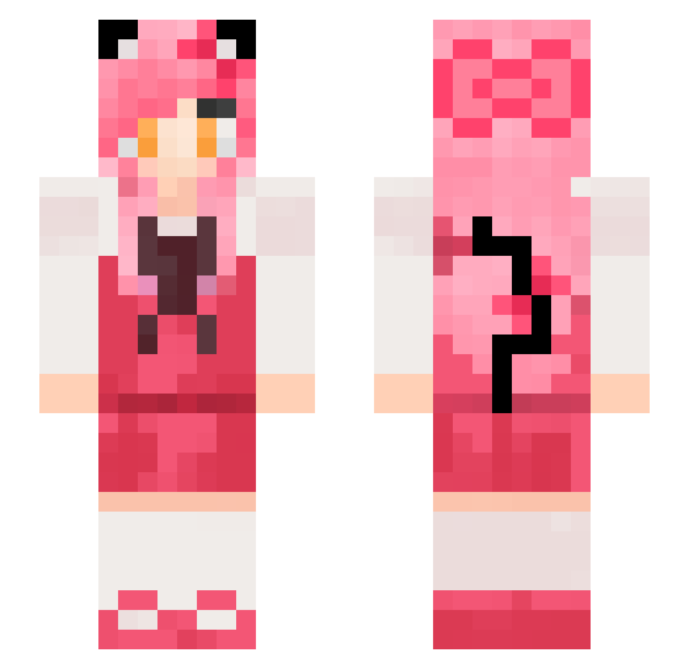 FrozenPoptartz Minecraft skin, front and back view
