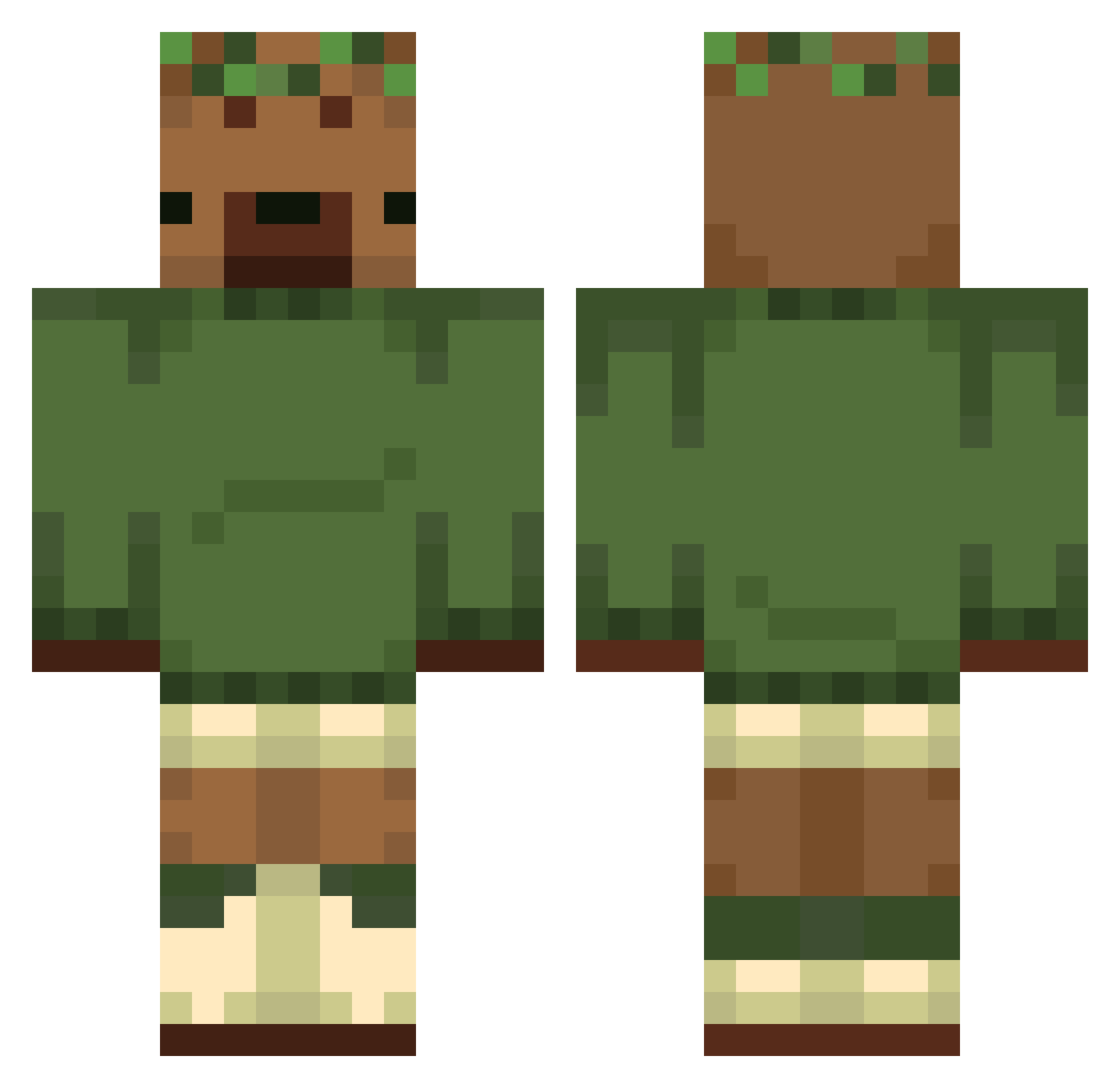 MeisIIDay Minecraft skin, front and back view