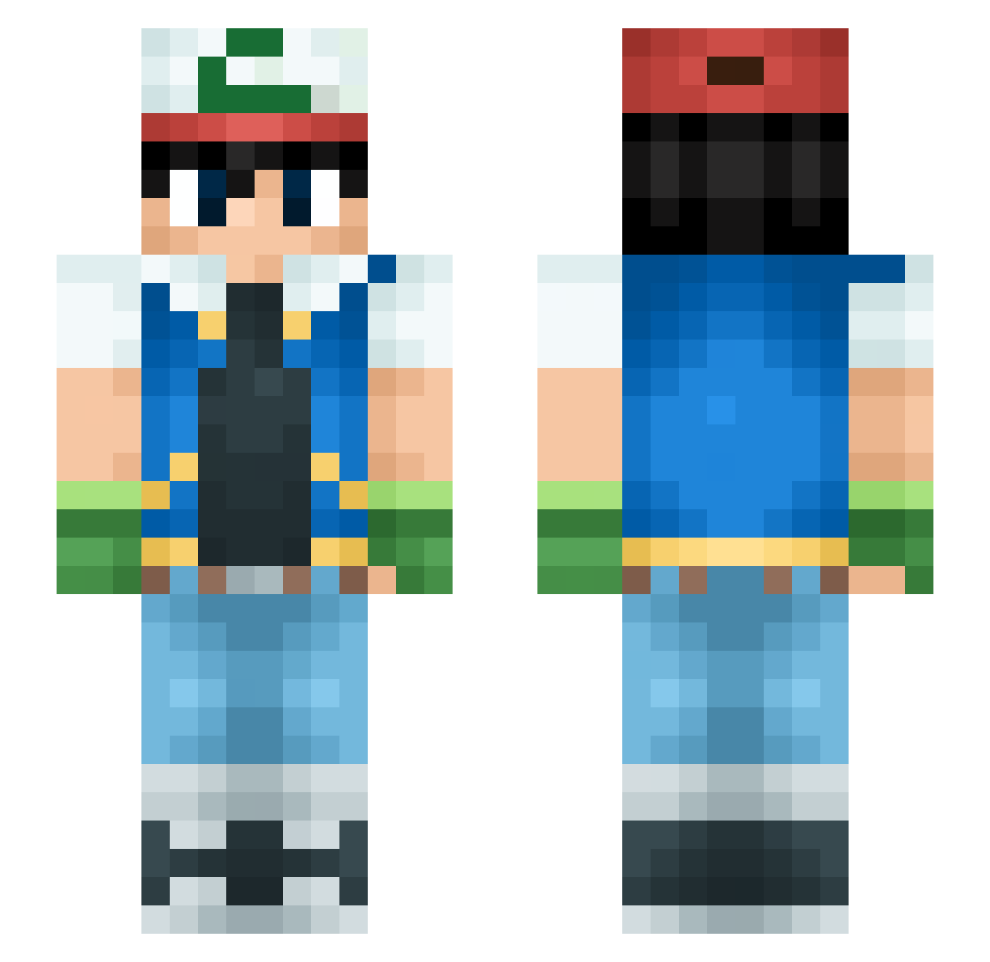 Jerepoo Minecraft skin, front and back view