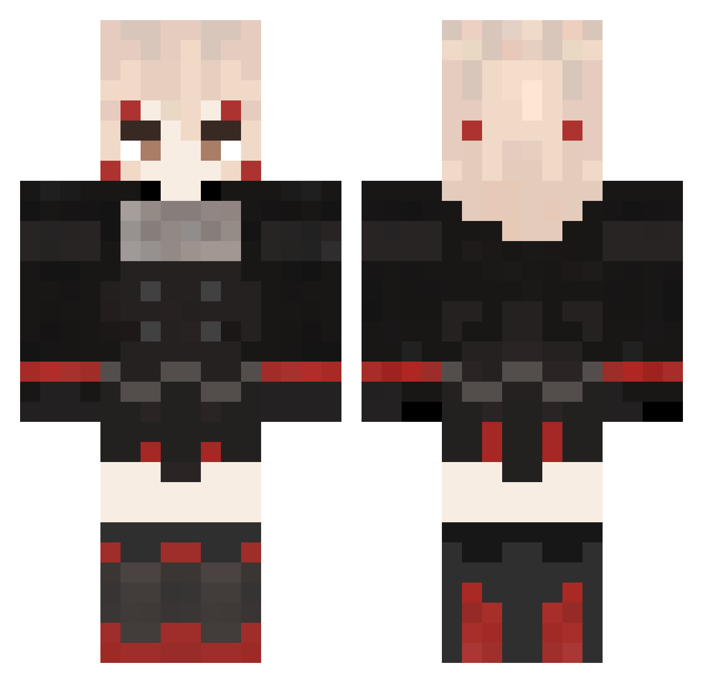 SukaRuss Minecraft skin, front and back view