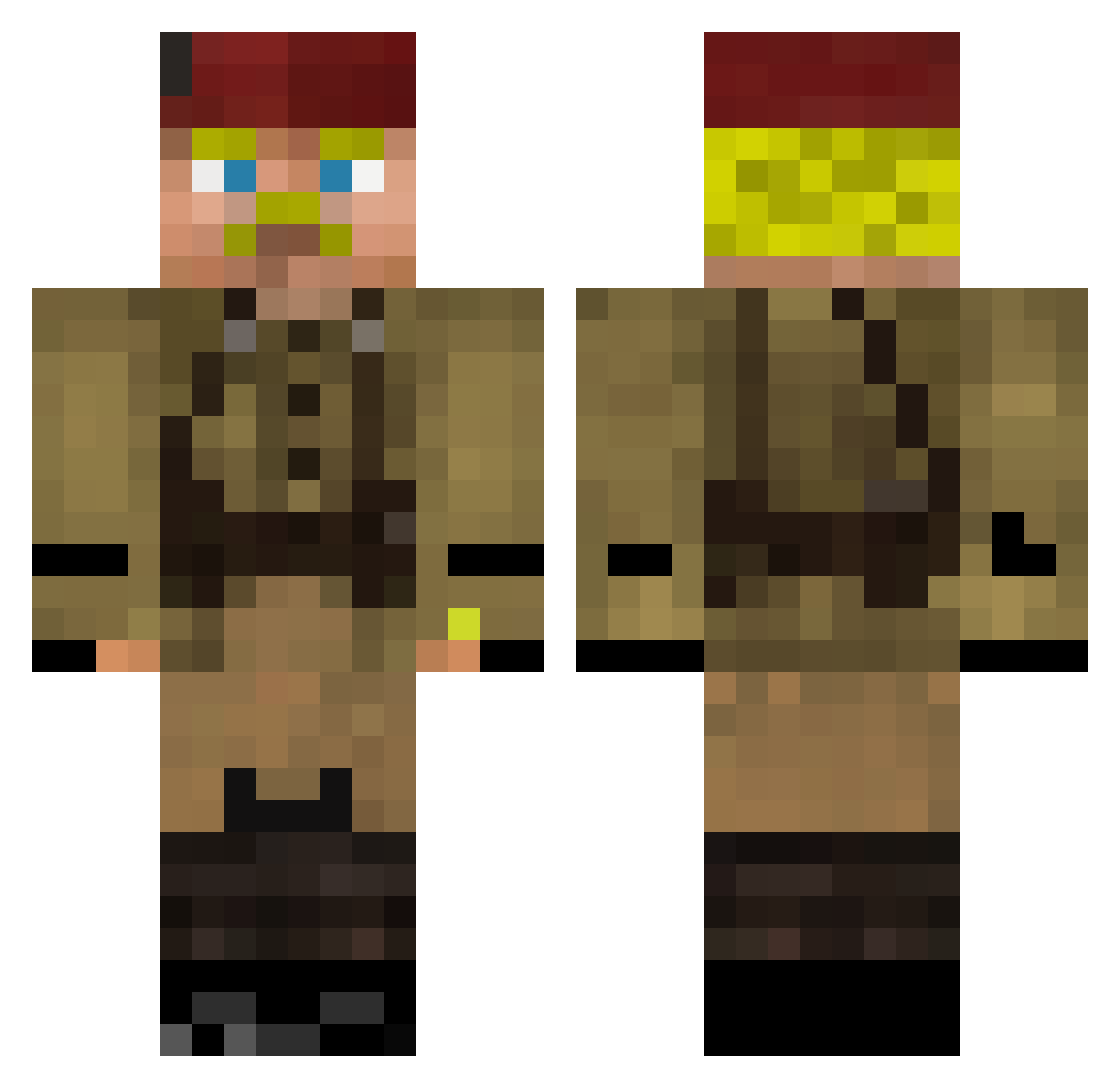 herhangibiradam Minecraft skin, front and back view