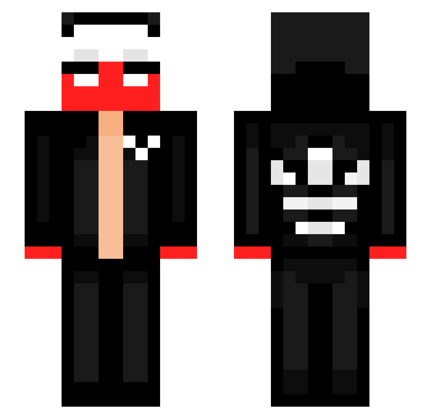 SierraN Minecraft skin, front and back view