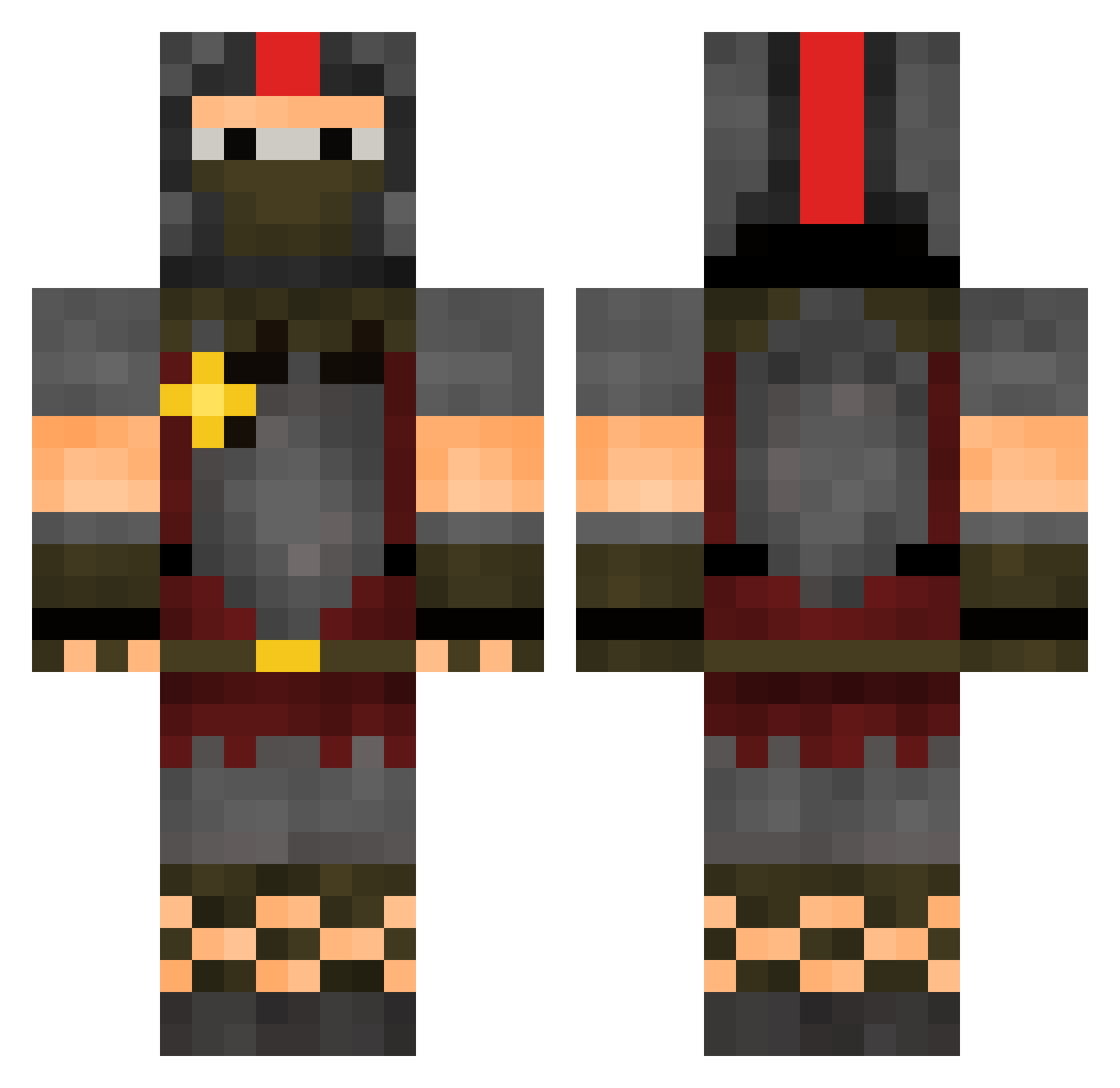 __W_A_S_D__ Minecraft skin, front and back view